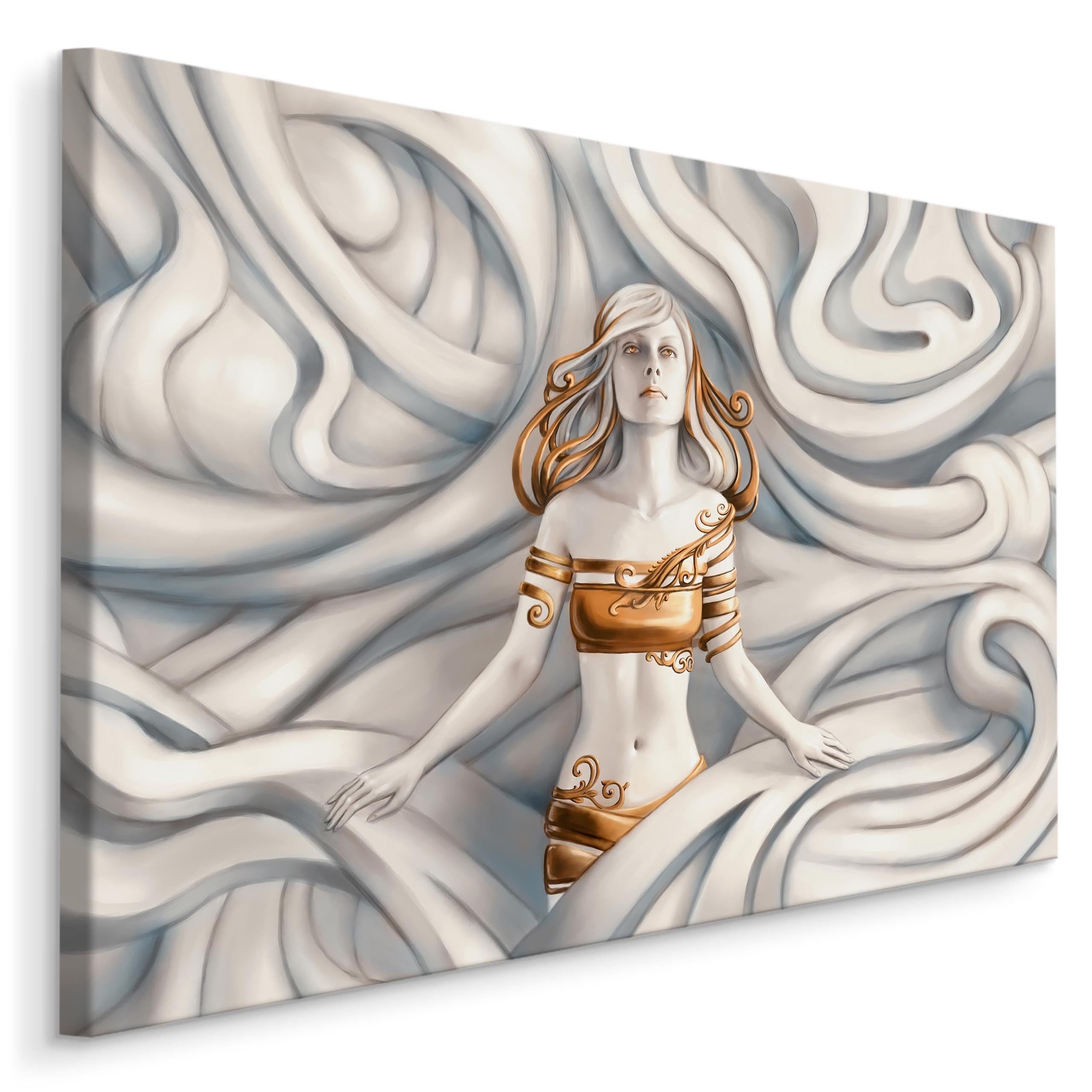 Muralo Leinwandbild Menschen – Leinwandbild Wandbild Kunstdruck Wohnzimmer, Frau (1 St), Medusa – schöne Frau – Göttin, 30 x 20 cm, aufhängefertig