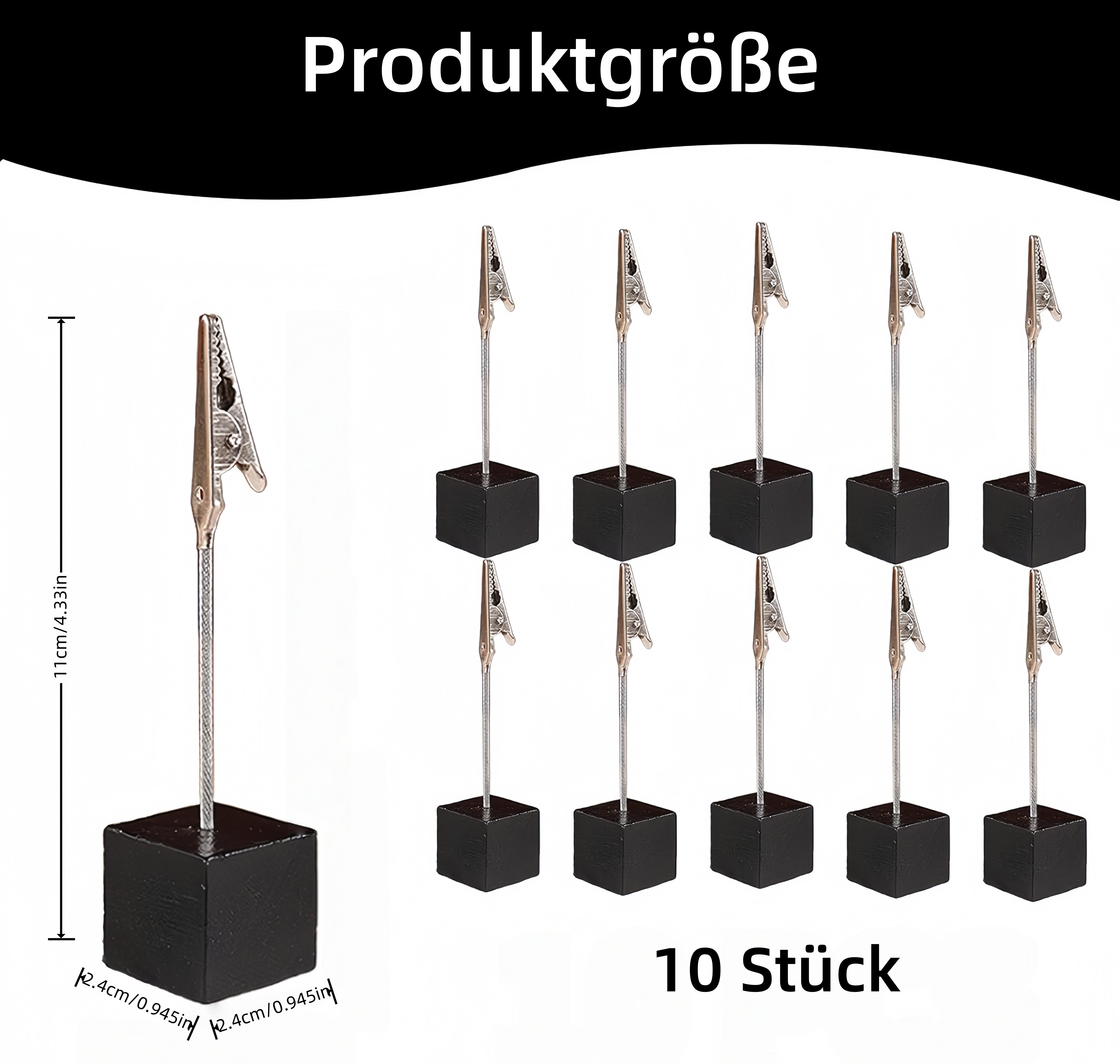 FOUORTUNATE-BEE Tischkartenhalter 10er Set Notizklammern – Memo-, Foto- & Platzkartenhalter, (10-tlg), Vielseitige Clips für Notizen, Fotos und Tischkarten