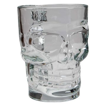 Winkee Bierglas Totenkopf Bierglas Schädel Beer Glass Skull 0,4 Liter, Glas, Spülmaschinenfest