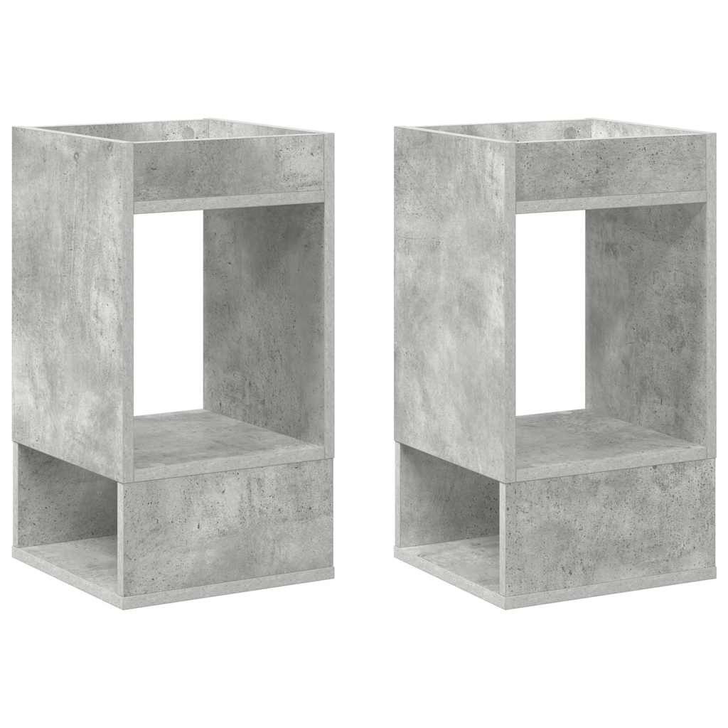vidaXL Beistelltisch Beistelltisch 2 Stk. Betongrau 30 x 30 x 56 cm Holzwerkstoff (2-St)