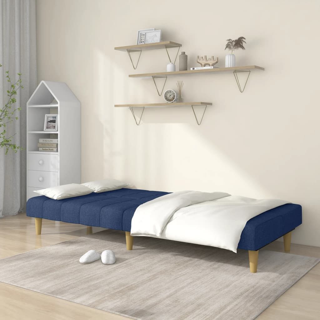 vidaXL Sofa Schlafsofa 2-Sitzer Blau Stoff günstig online kaufen