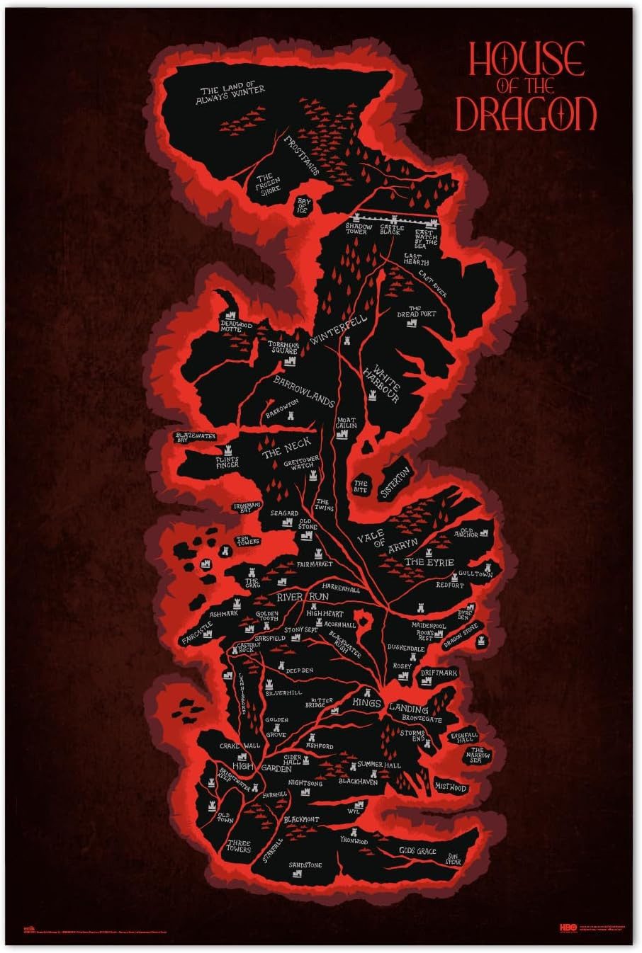 empireposter Poster House of the Dragon - Map - Film Poster Plakat - Grösse 61x91,5 cm