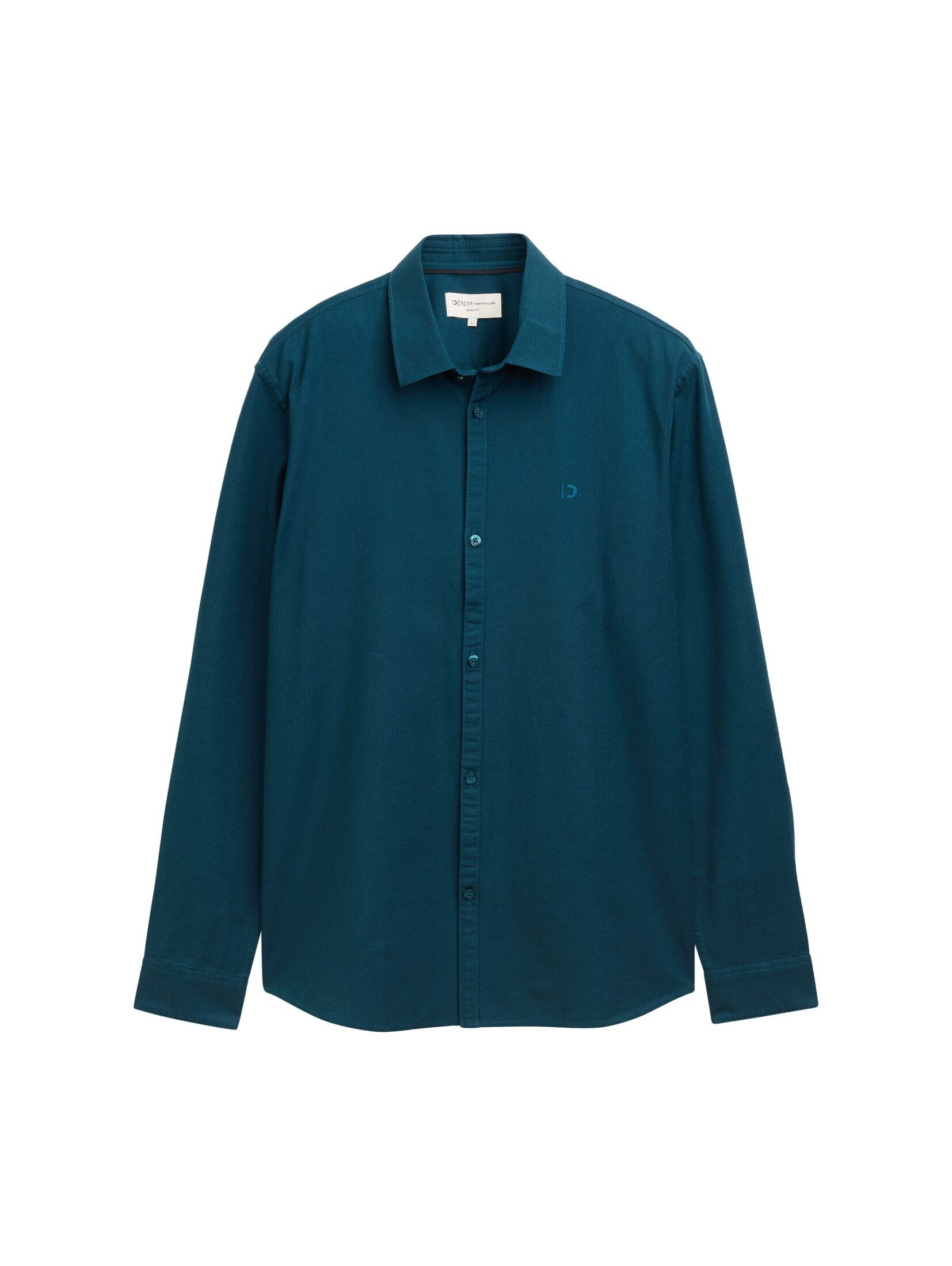 TOM TAILOR Denim Langarmhemd Blusen & Shirts Regular Fit Hemd mit Logo-Stic günstig online kaufen