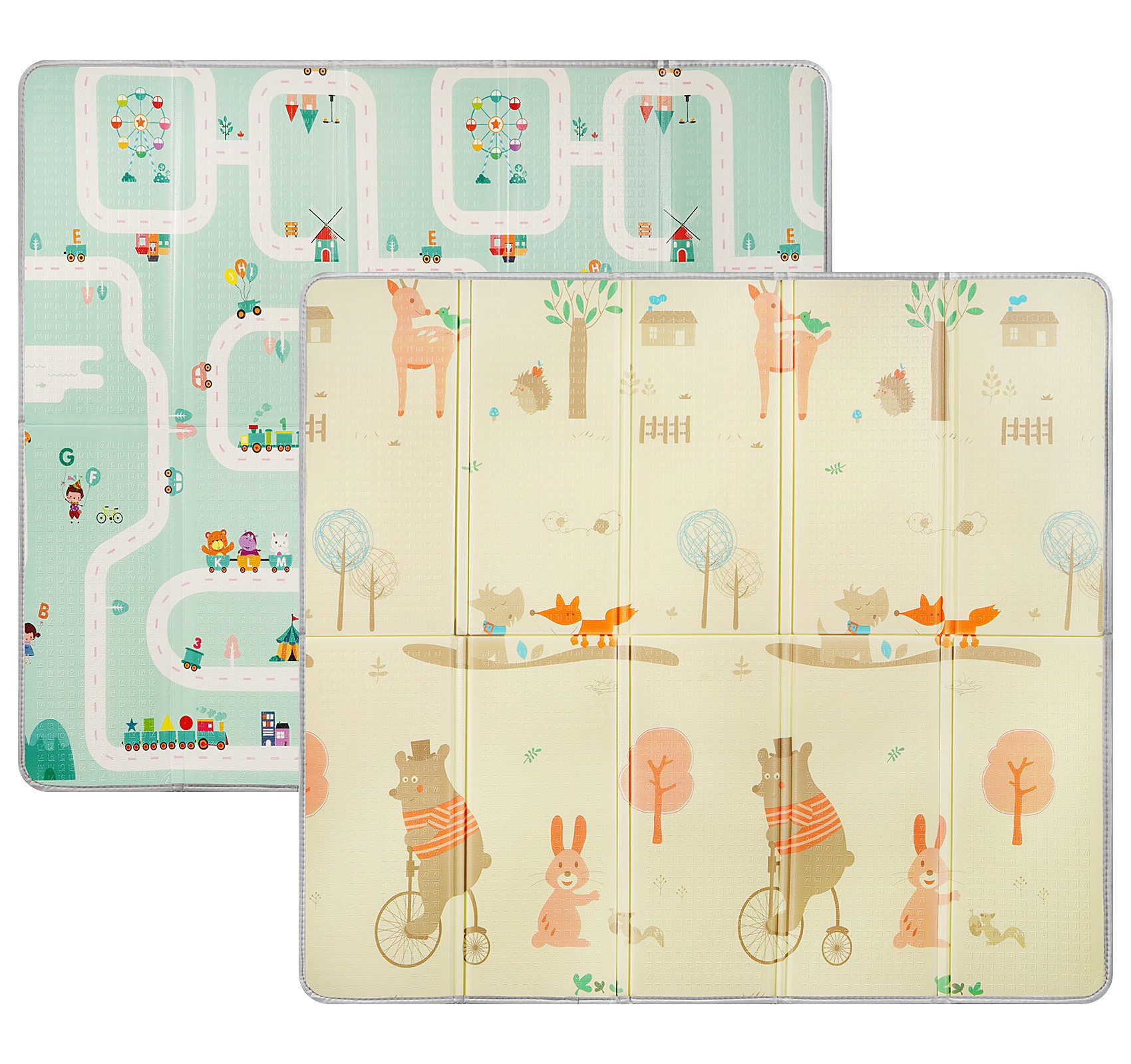 lindahandel Spielmatte Baby Krabbelmatte 200x180x1,5 cm – faltbar, wasserdicht, doppelseitig (Packung, 1-St., 1 × Krabbelmatte+1 × Tragetasche), Weiche Spielmat – Bild 2 von 5