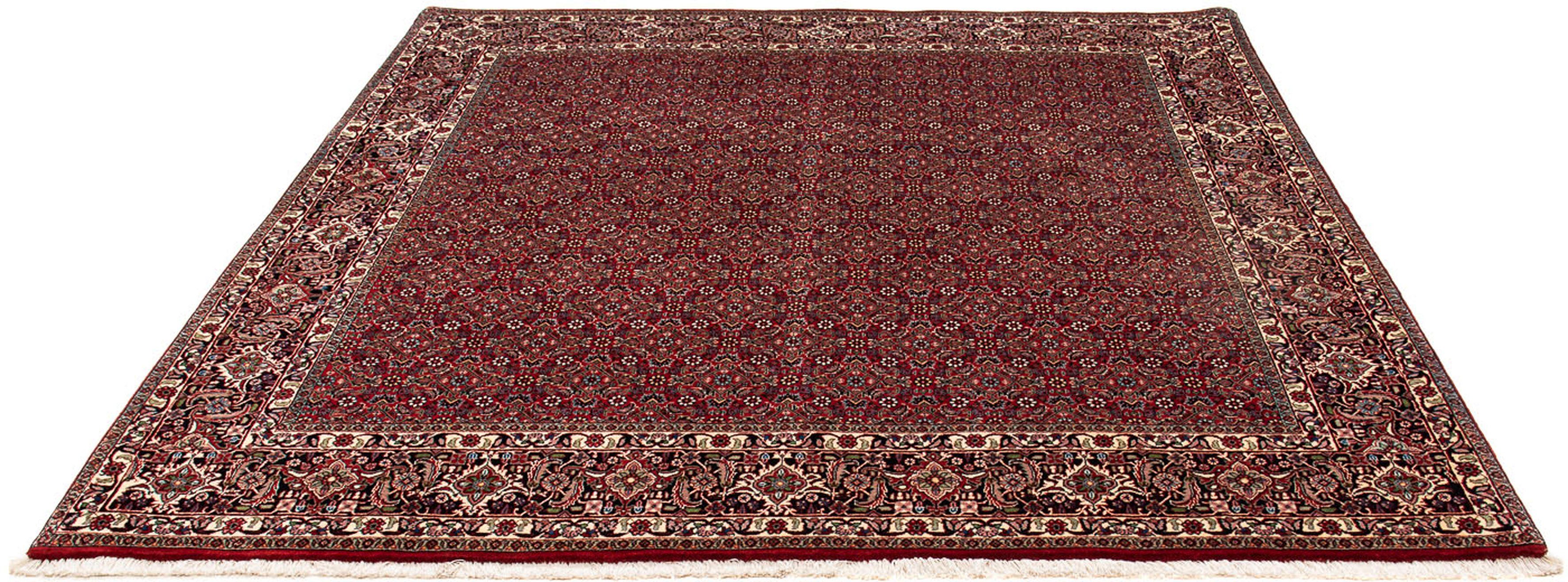 Orientteppich Perser - Bidjar quadratisch - 205 x 205 cm - dunkelrot, morgenland, quadratisch, Höhe: 15 mm, Wohnzimmer, Handgeknüpft, Einzelstück mit Zertifikat