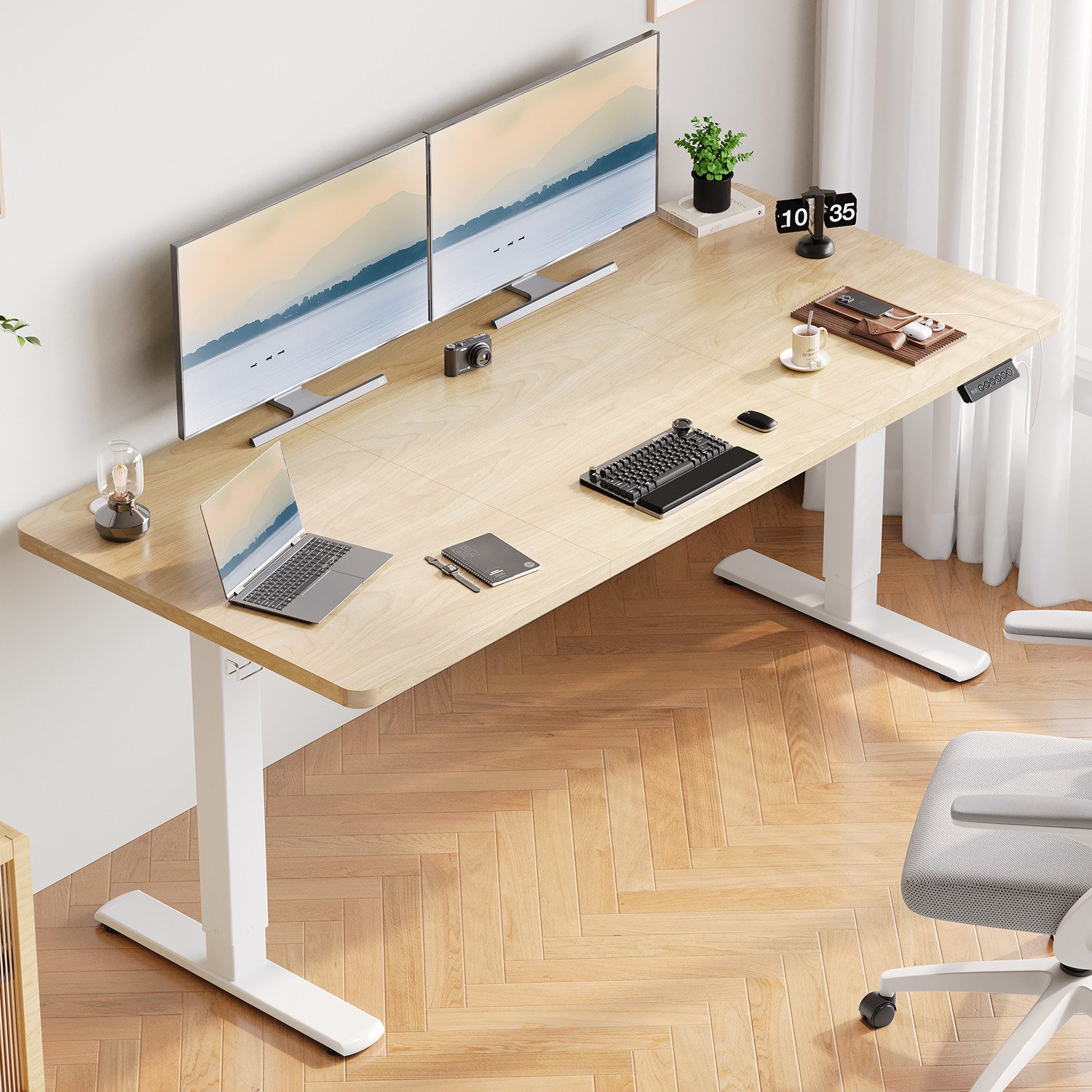 HOMALL Schreibtisch Höhenverstellbarer mit USB-Ladefunktion und günstig online kaufen