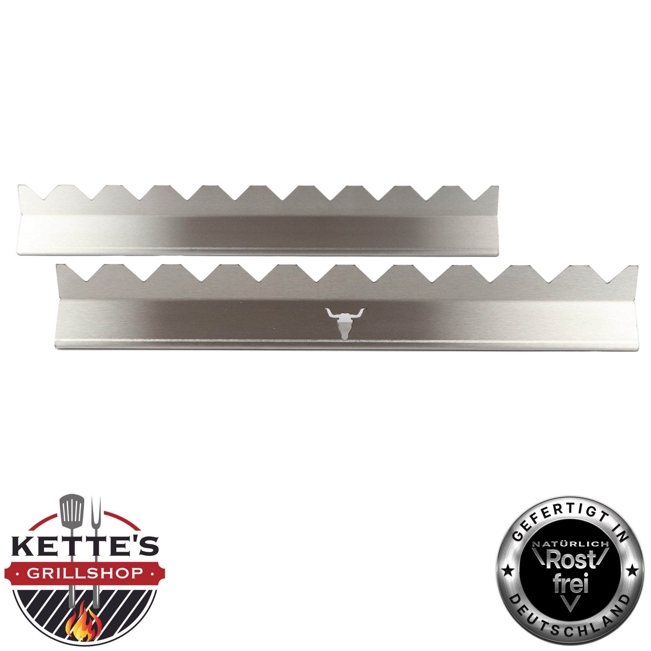 Kette´s Grillzubehör Grillspieß Spießleiste/Spießaufsatz/Schaschlik Grillaufsatz aus Edelstahl, Rostfreier Edelstahl, Kein ankleben des Grillgutes