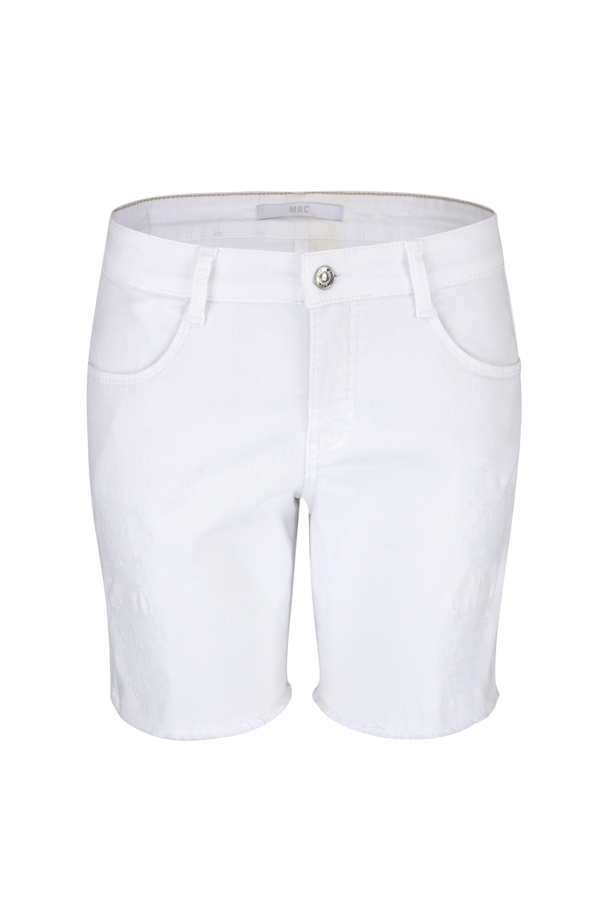 Damen Jeans MAC Stretch-Jeans MAC SHORTY summer fringe white destroy wash 2389-9
