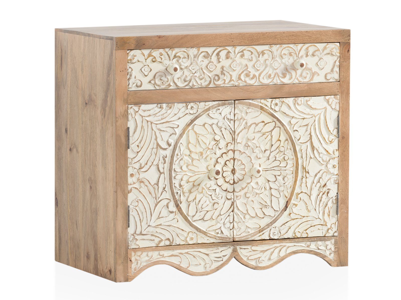 massivum Waschtisch Delhi 80cm aus Massivholz, Badschrank geschnitzt (1-St) günstig online kaufen