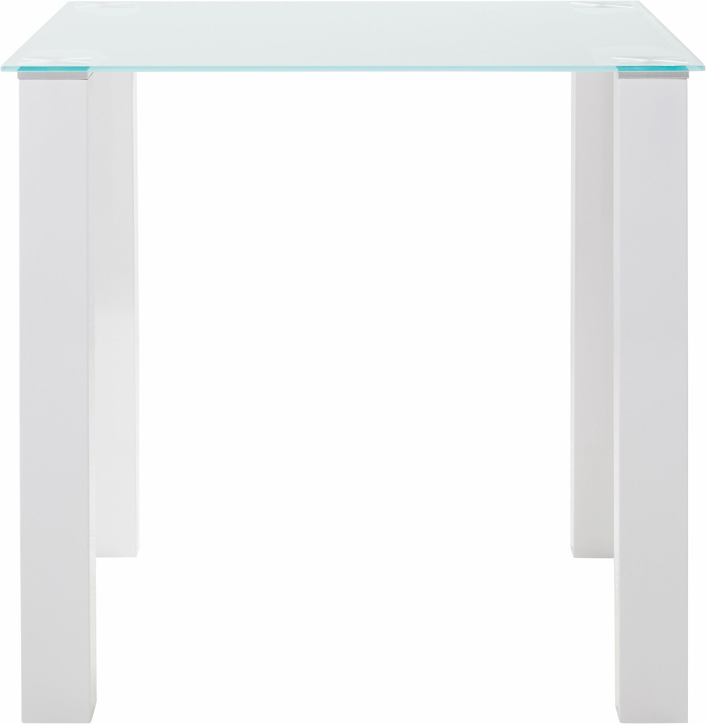 loft24 Esstisch Nonna, Tisch quadratisch, Glastisch, MDF Hochglanz, 80x80 c günstig online kaufen