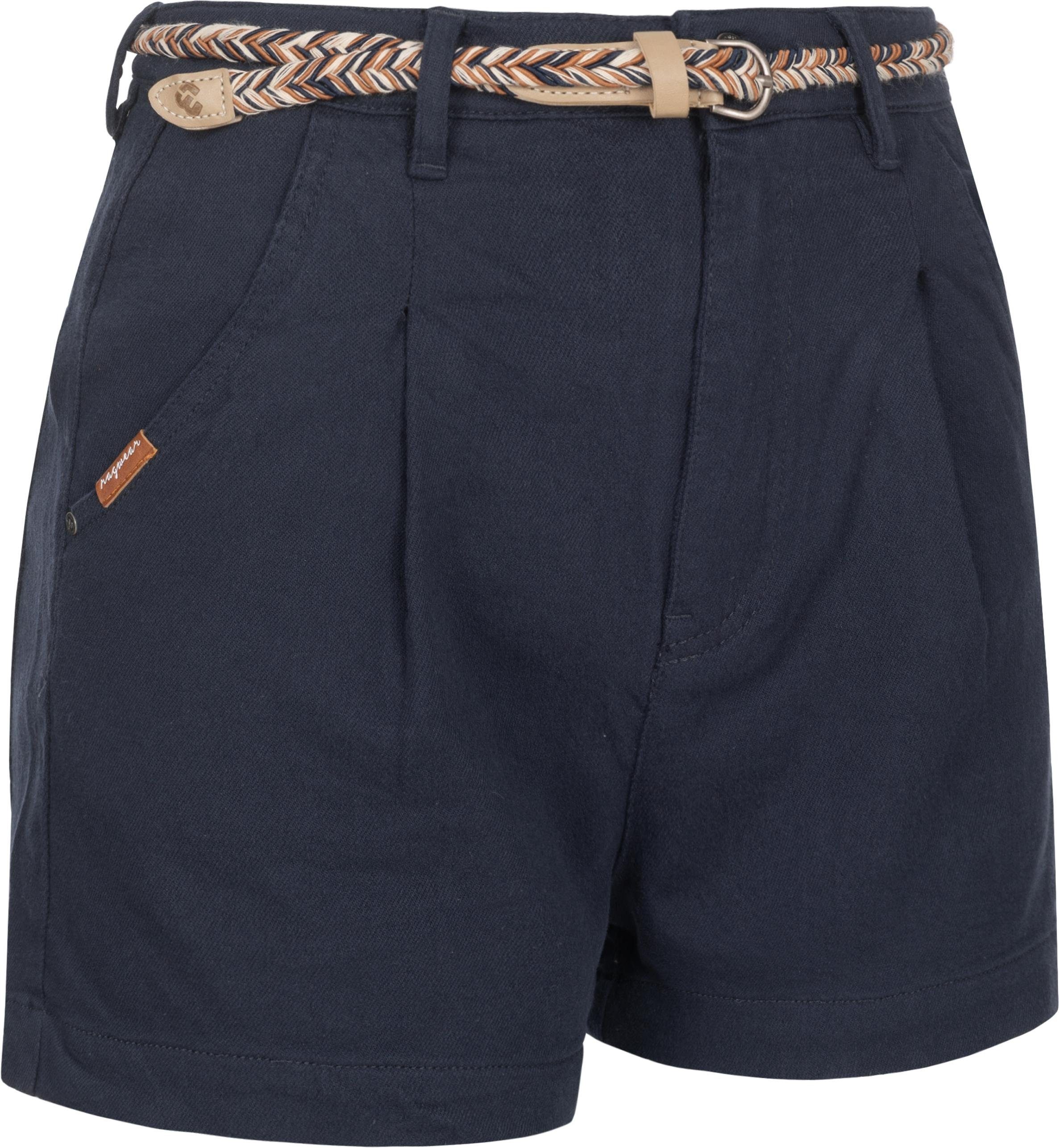 blau Chinoshorts Ragwear Sorenn Intl. hochwertigem mit Hose kurze Flechtgürtel