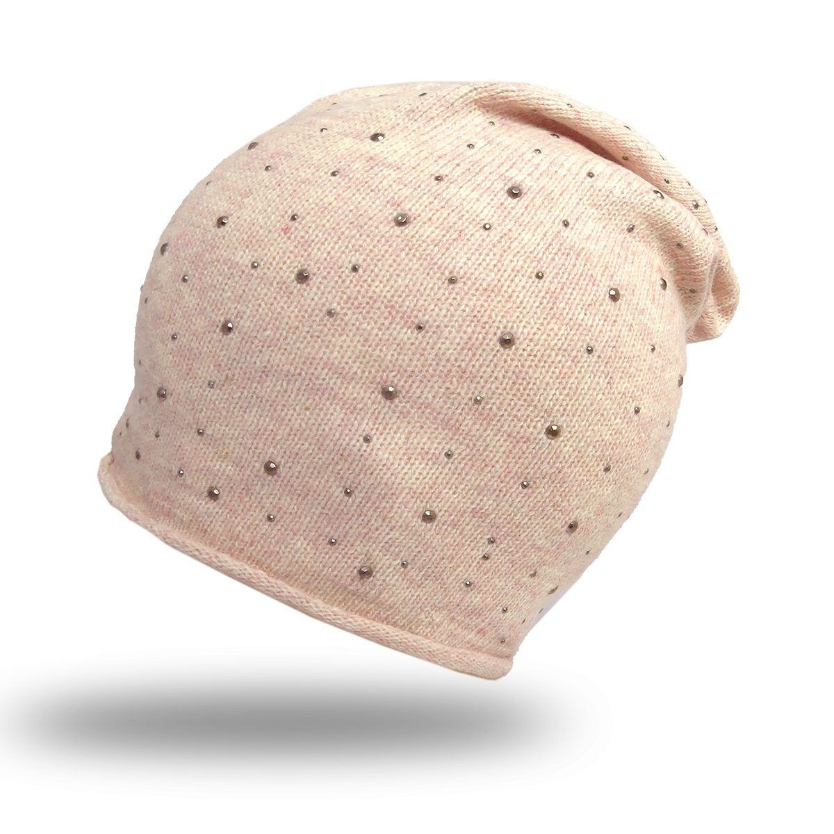 Sonia Originelli Strickmütze Strick Beanie "Nieten" Wolle Strickmütze Premium Onesize rosa