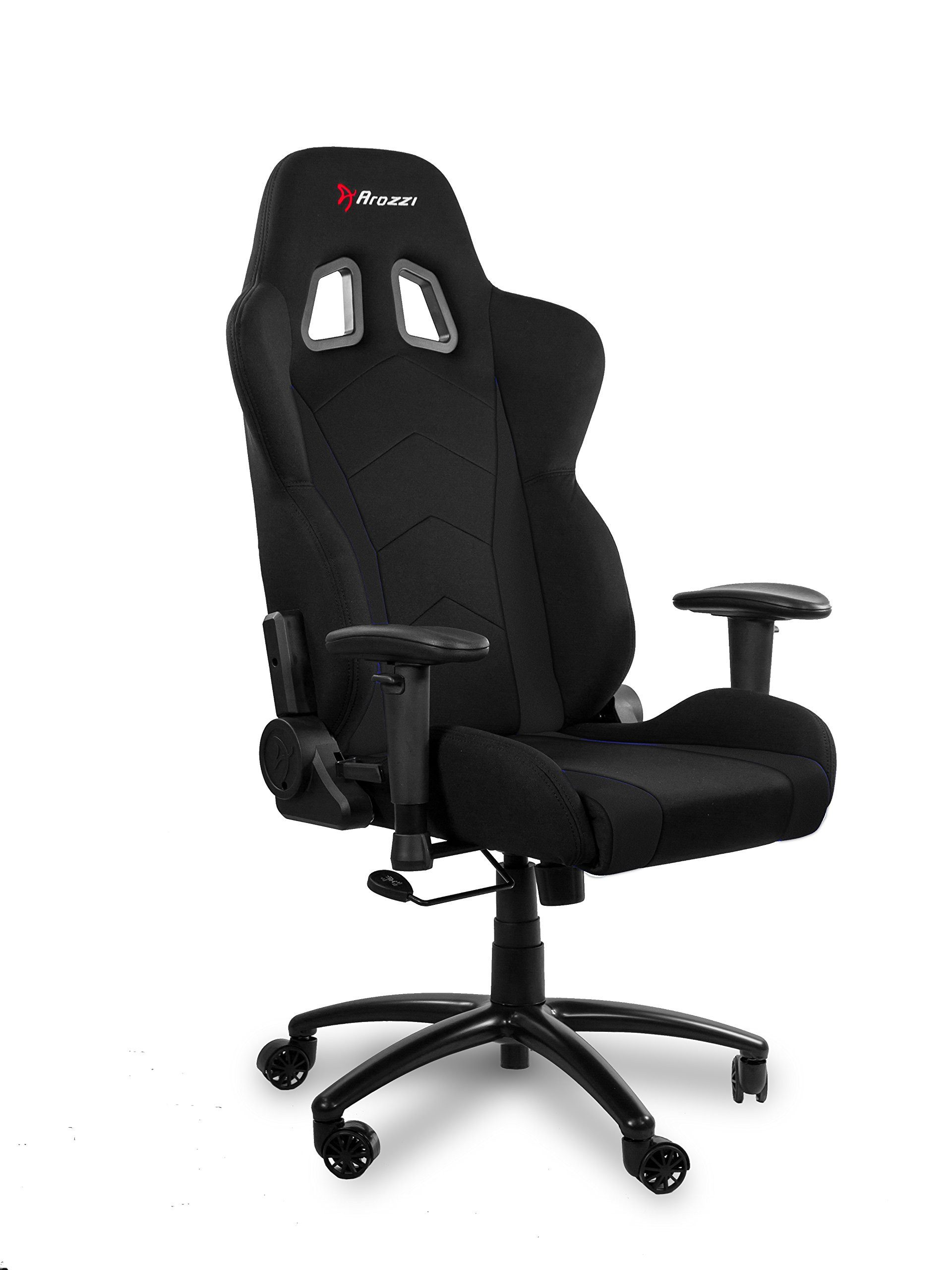 Arozzi Gaming Chair INIZIO-FB-BLACK, Atmungsaktiver Stoff, Schaukelfunktion, 2D-Arme, belastbar bis 105 kg