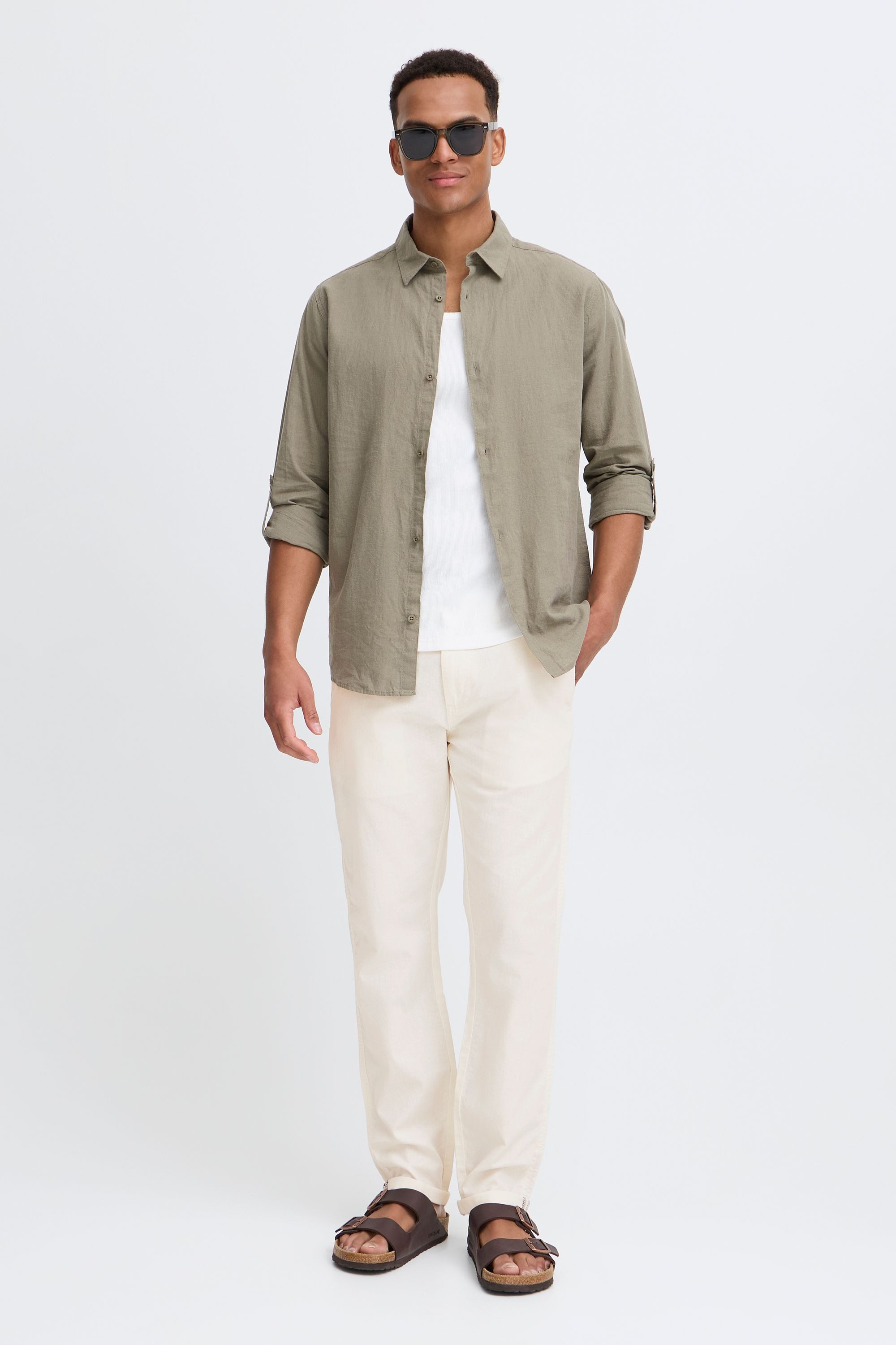 !Solid Leinenhose SDLoran Lange Hose aus Leinen