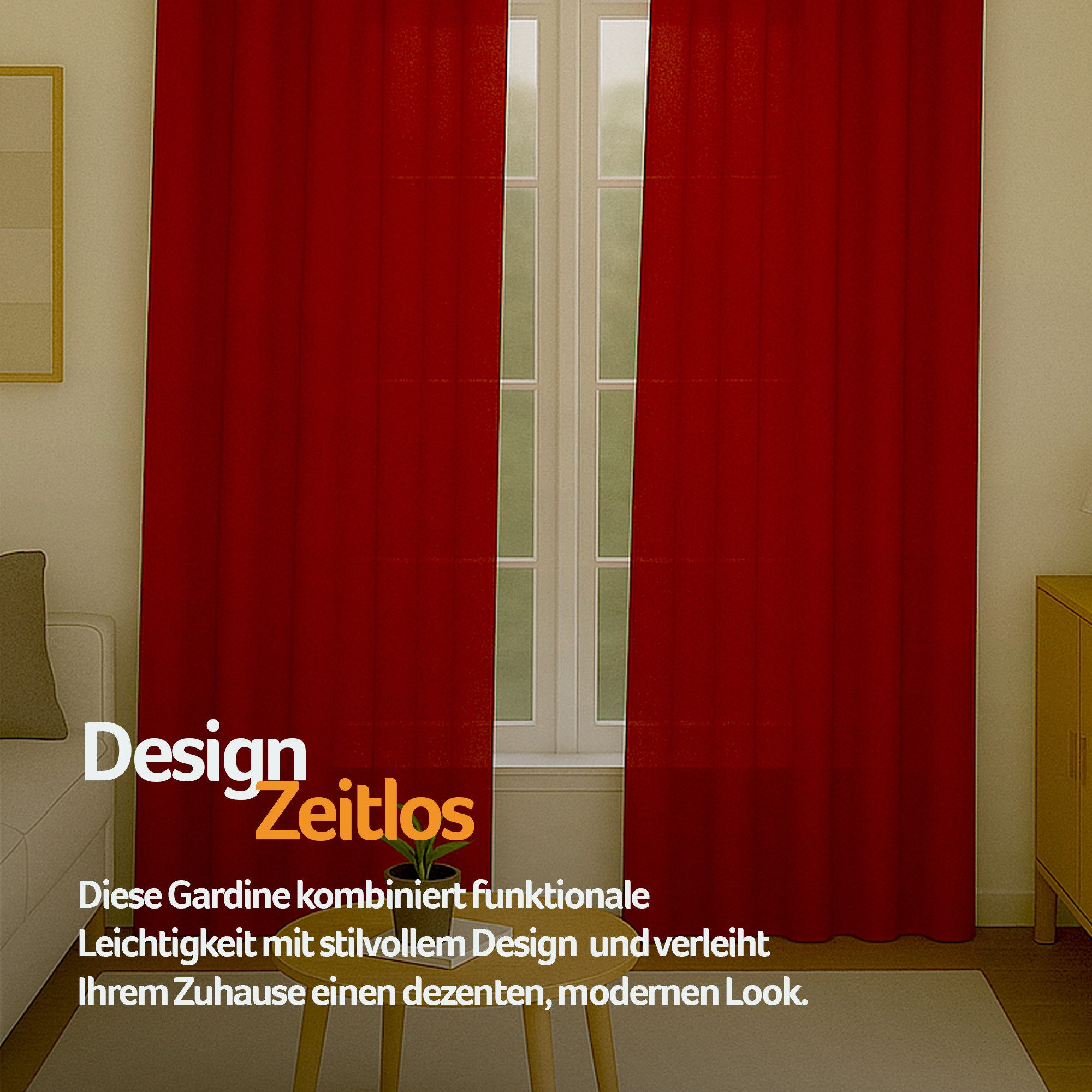 Bestlivings Gardine "Ellen" mit Universalband (2 St), Kräuselband, blickdicht, in moderner Satin-Optik, einfarbig, modern, waschbar bei 30°C – Bild 5 von 5