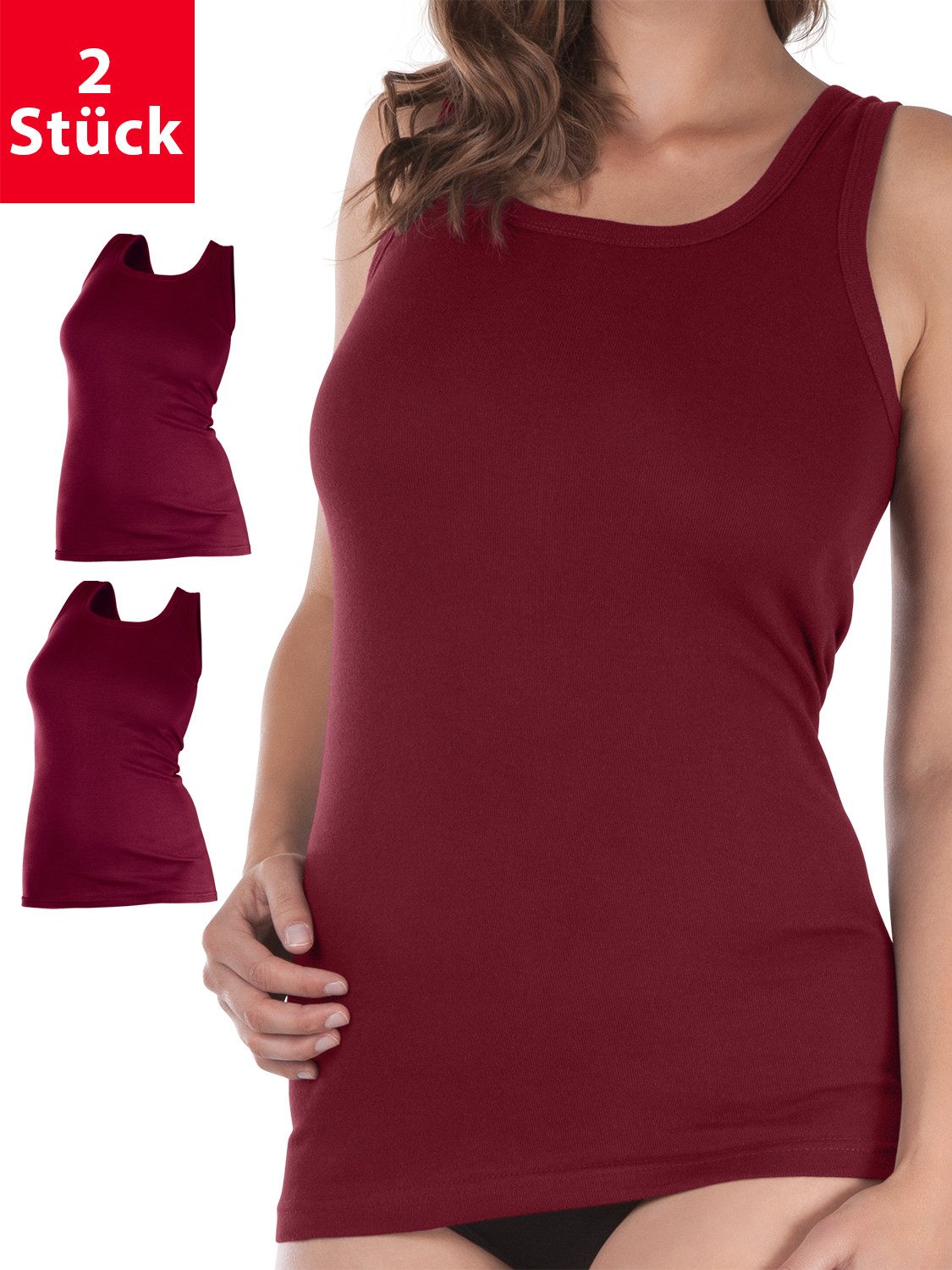 celodoro Unterhemd Damen Longshirt (1er, 2er oder 4er Pack) Feinripp Unterhemd