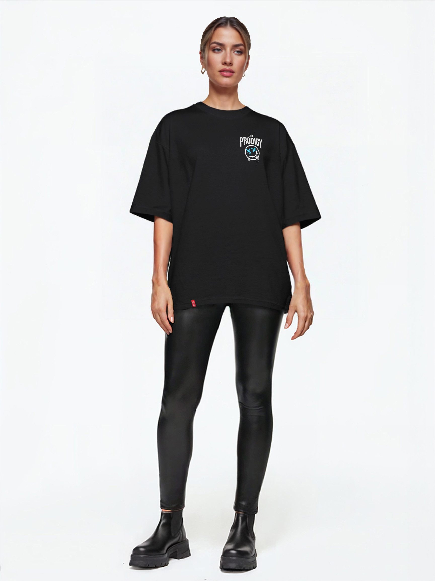 trueprodigy Oversize-Shirt Kenji F Logoprint Rundhals dicker Stoff – Bild 4 von 5