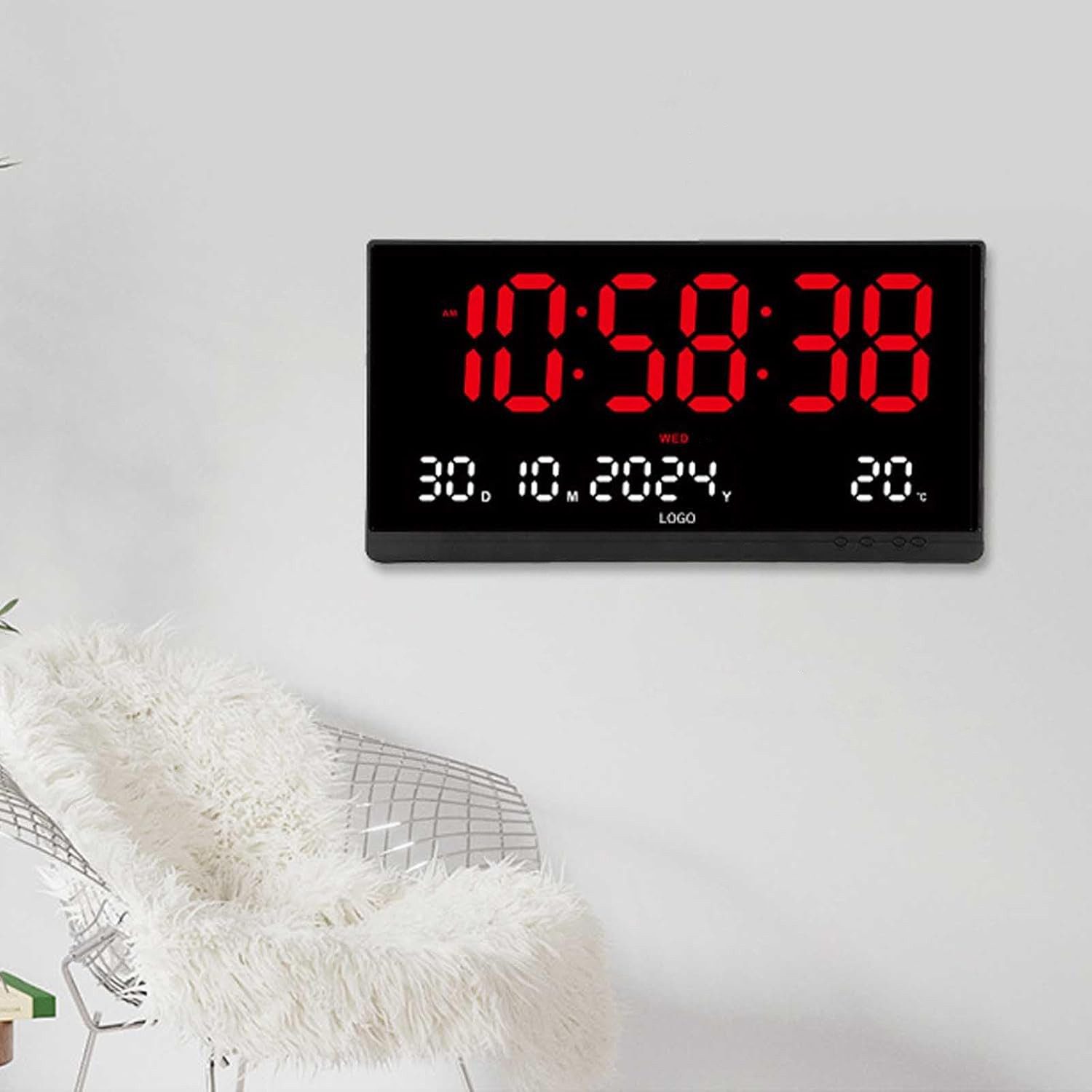 REDOM Wanduhr 15,5 Zoll LED Digital Wandwecker Küchenuhr (Multifunktions Uh günstig online kaufen