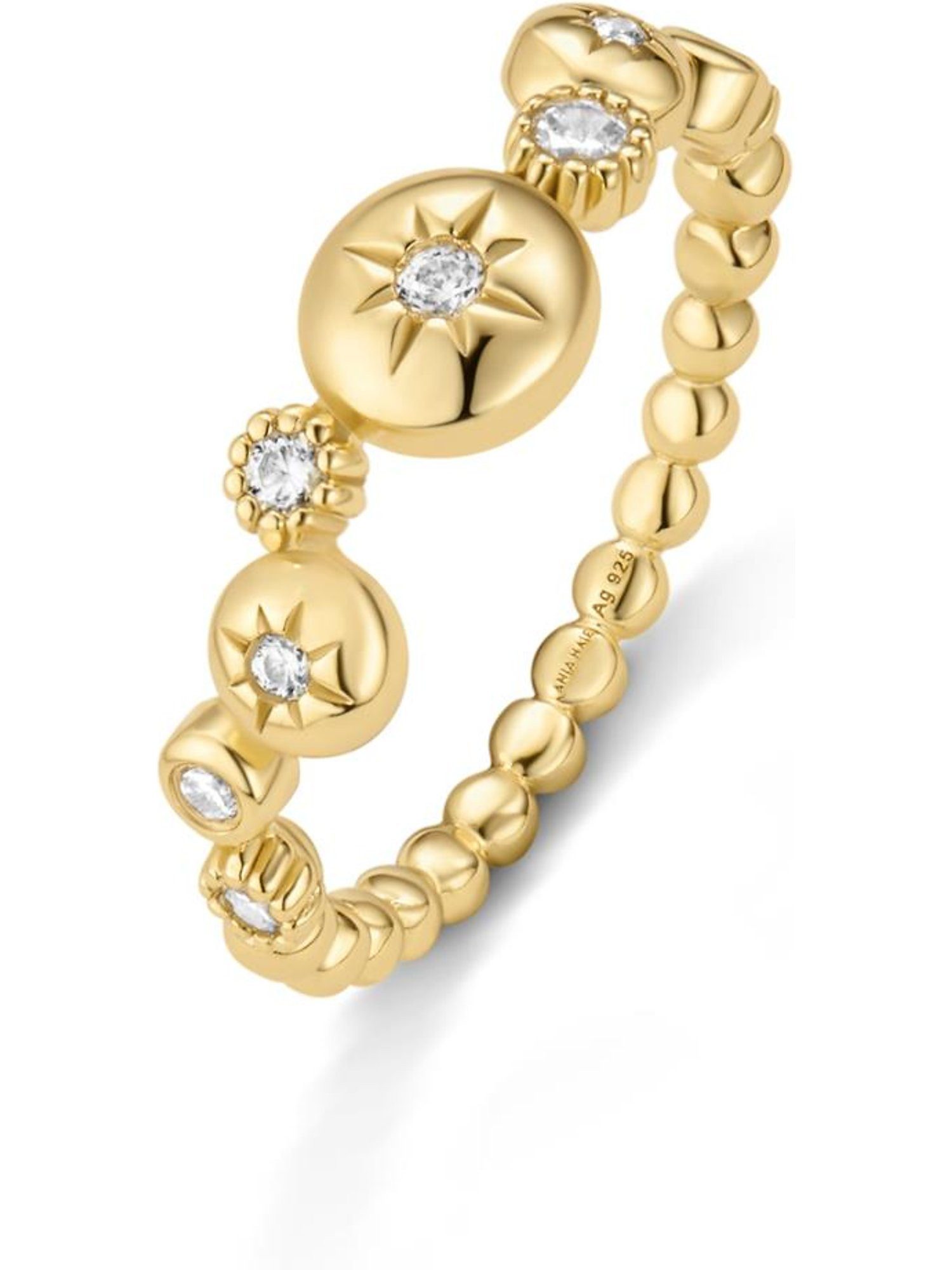 Ania Haie Fingerring Ania Haie Damen-Damenring 925er Silber 5 Zirkonia, Zirkonia