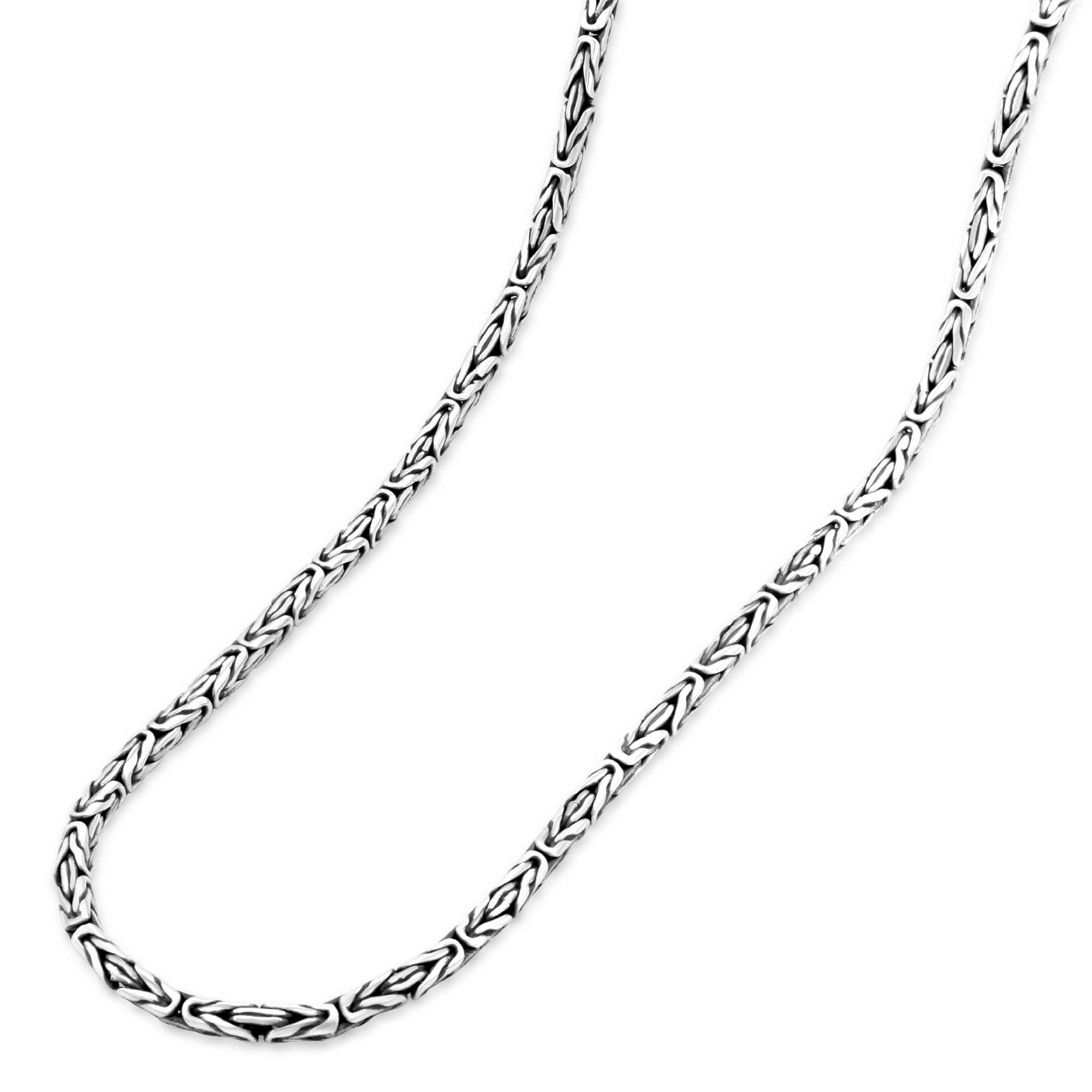 Tony Fein Silberkette Königskette Oxidiert 2,5mm 925er Silber, Made in Italy für Damen und Herren – Bild 5 von 5