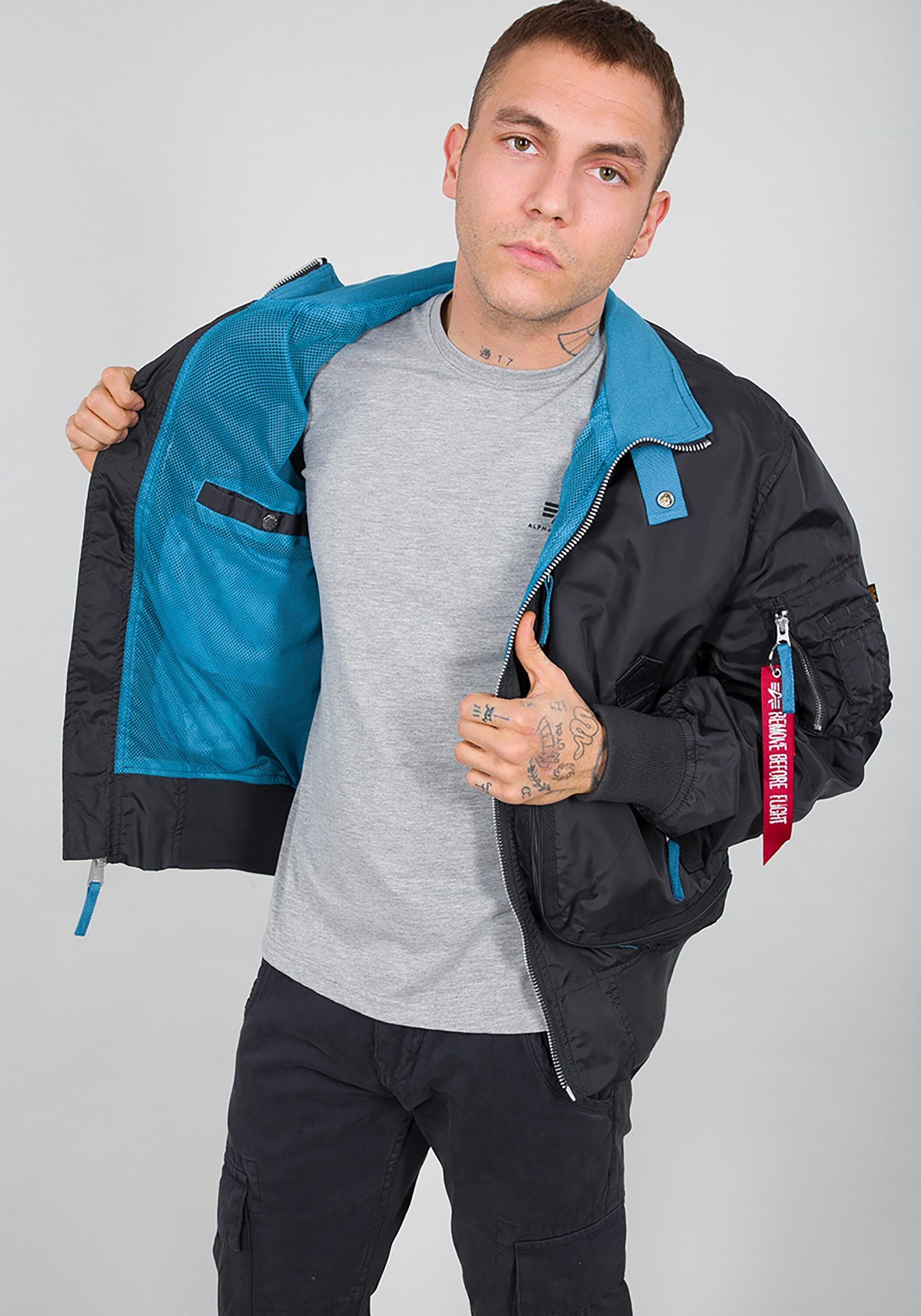 Alpha Bomber Jackets Industries Wing Industries Flight Alpha iron Bomberjacke - Men & grey