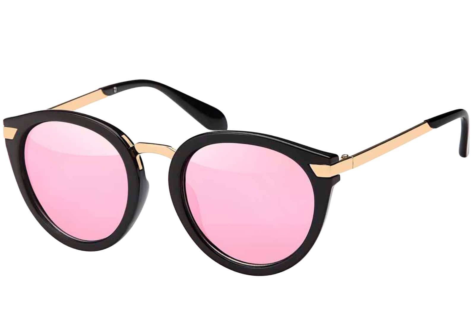 mit Eyewear schwarz-violett Eyewear rosa-verspiegelt, (1-St) BEZLIT Wayfarer BEZLIT gelb-rosa,