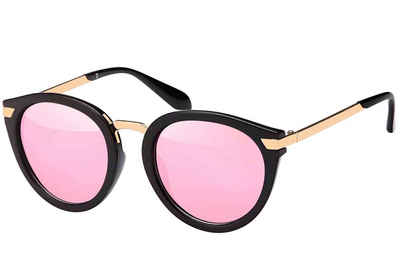 BEZLIT Eyewear Wayfarer 30486 (1-St) mit gelb-rosa, rosa-verspiegelt, schwarz-violett