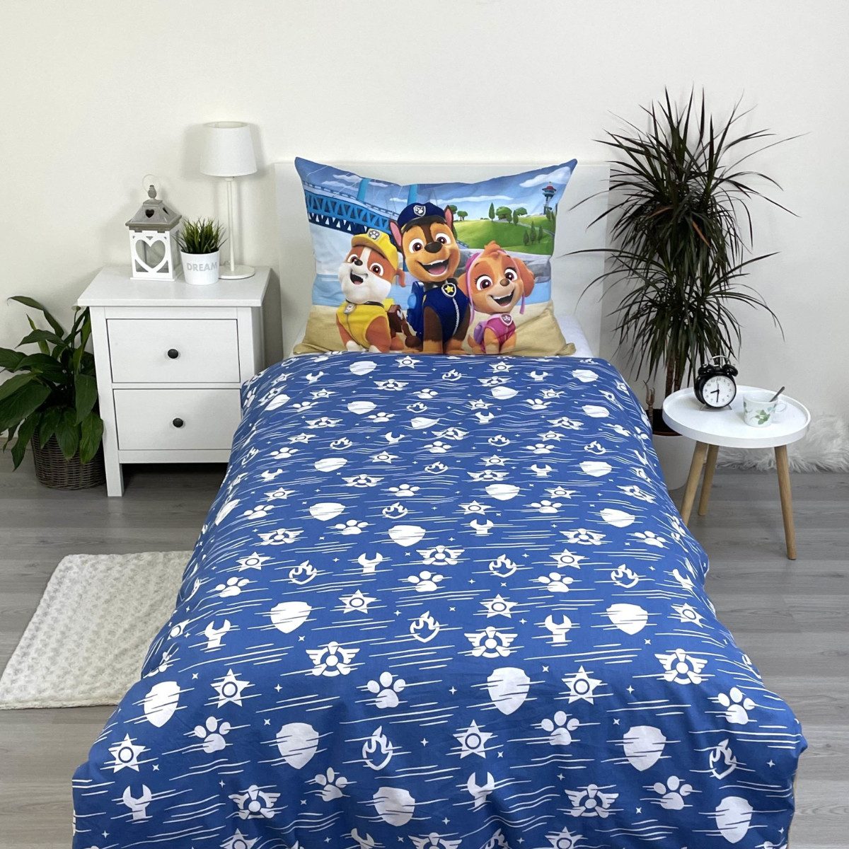 Jerry Fabrics Kinderbettwäsche Paw Patrol Set für Kinderbett 140 x 200 cm + 70 x 90 cm 100% Baumwolle, Baumwolle