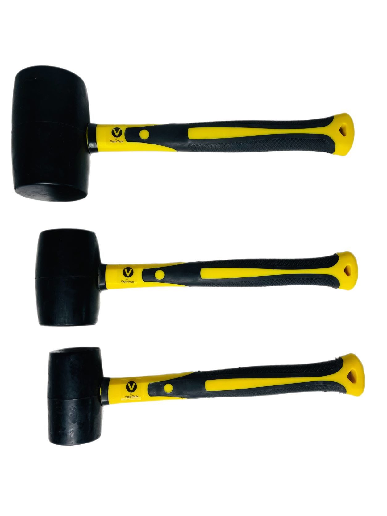 VaGo-Tools Hammer Gummihammer Schonhammer 3 tlg Set 370/500/1200g