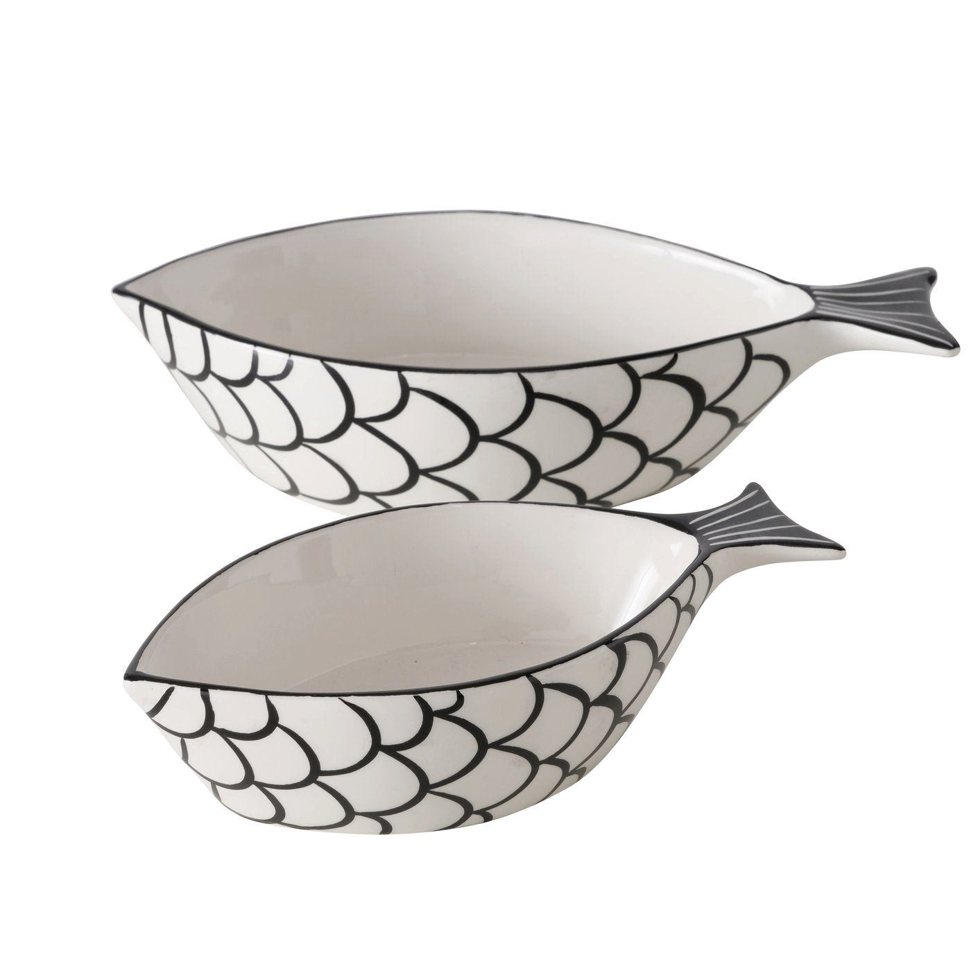 BOLTZE Schale Maritime Schalen im Fischdesign aus Keramik, 2er-Setpreis Geschenkidee