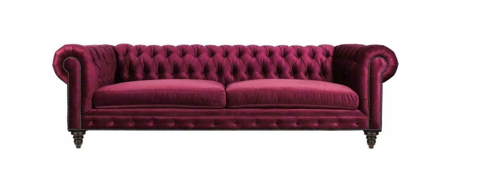 Made Blau in Sofa Europe Modern JVmoebel Couch, Dreisitzer Design Chesterfield Rot