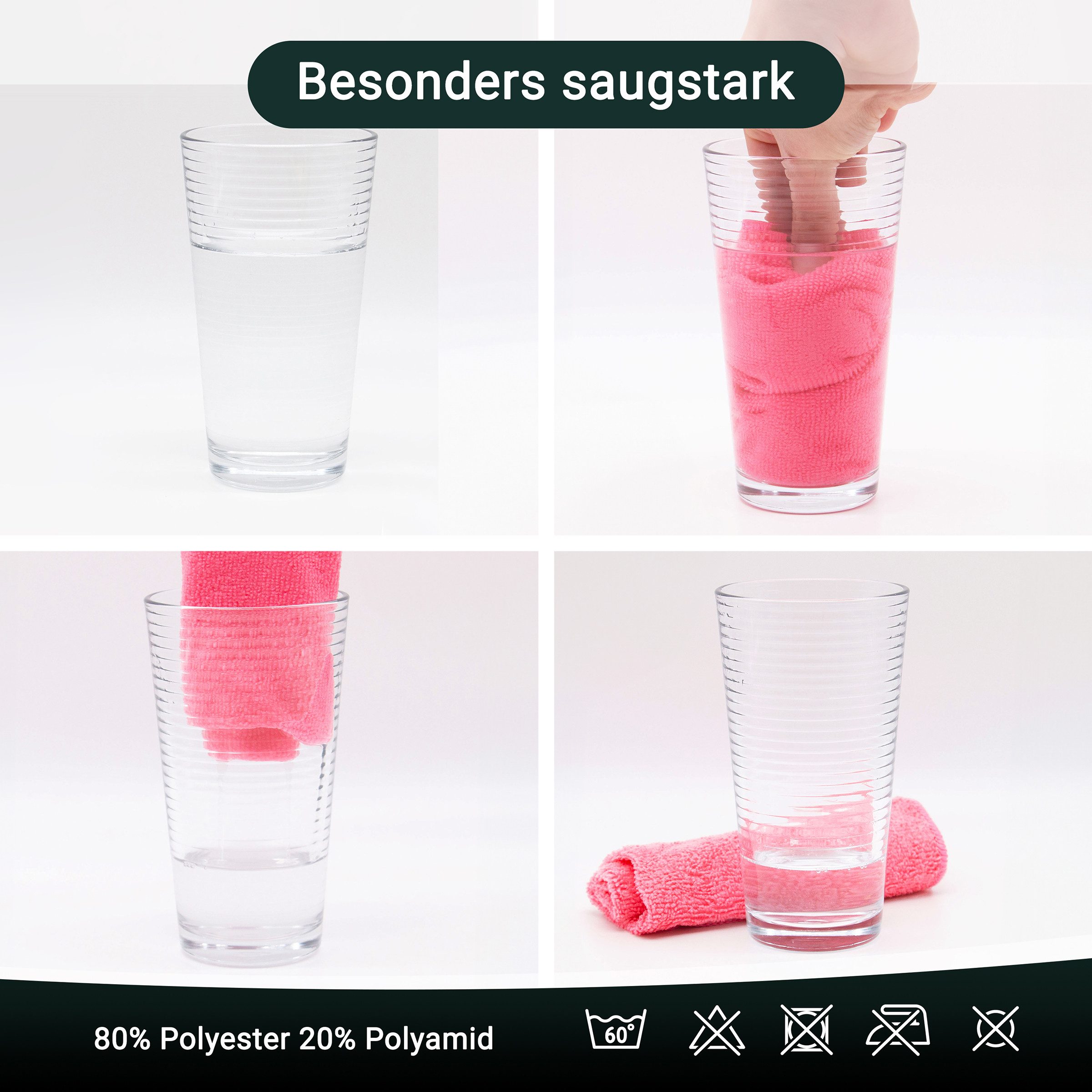 ZOLLNER Geschirrtuch, (Spar-Set, 10-tlg), 32 x 32 cm, 80% Polyester, 20% Polyamid, vom Hotelwäschespezialisten