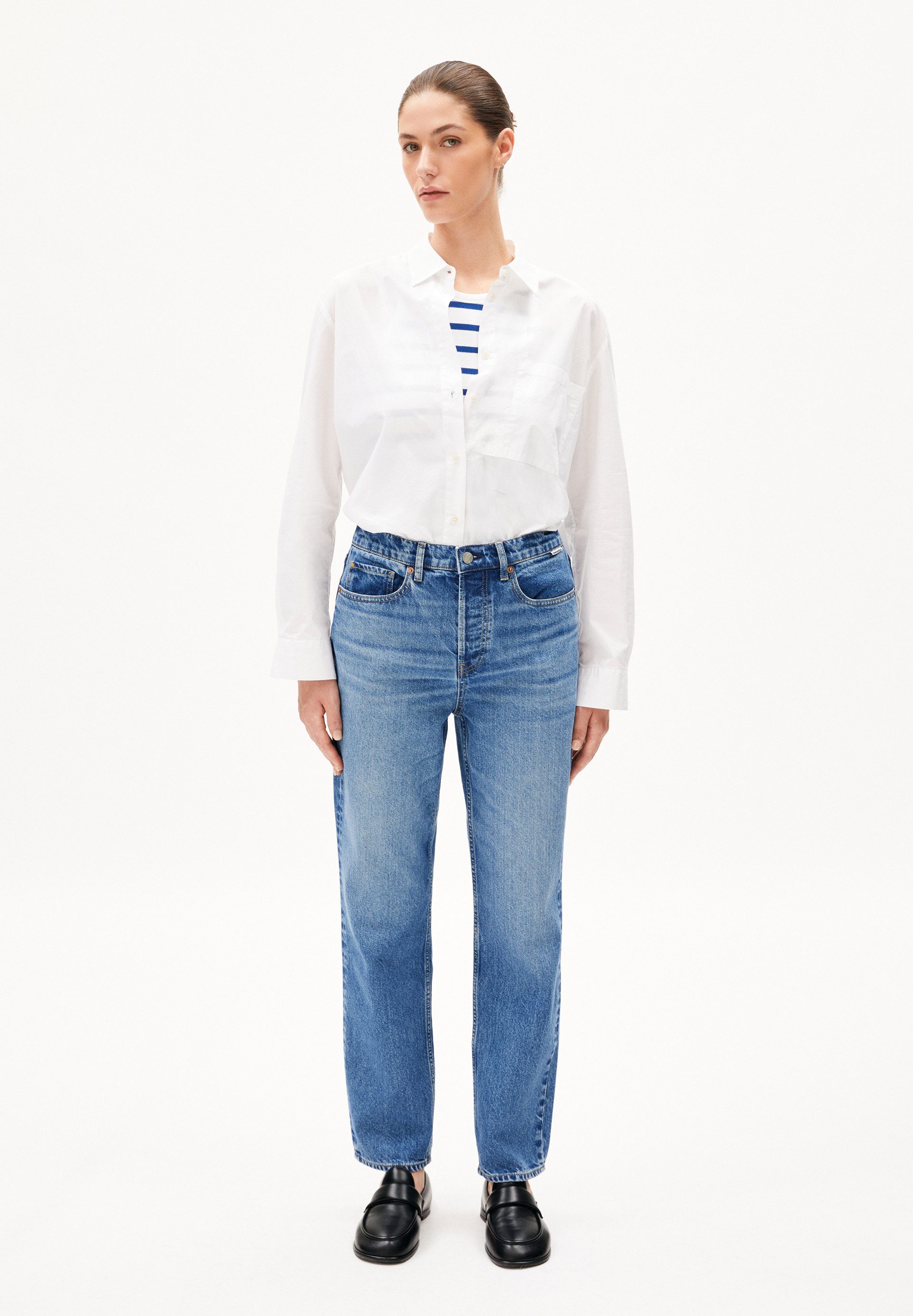 Armedangels Straight-Jeans AAIKALA (Non-Stretch, Regular Fit) High waist