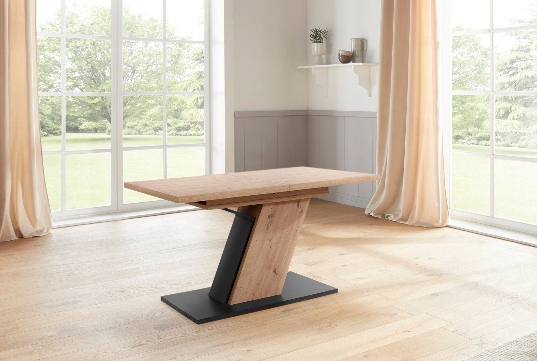 HELA Säulen-Esstisch Gesa, ausziehbar 140-180 cm günstig online kaufen