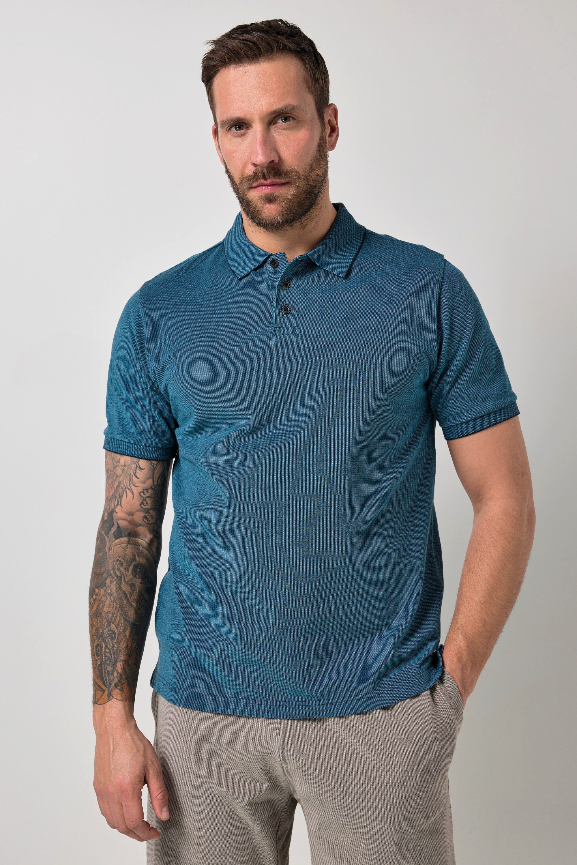 JP1880 Poloshirt Poloshirt Halbarm TwoTone-Piqué