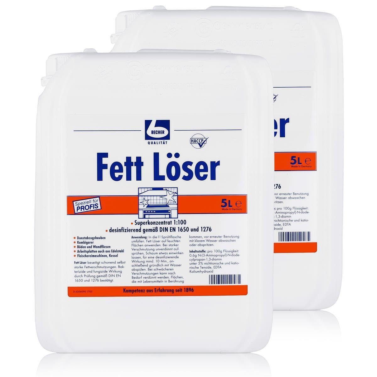 Dr. Becher Dr. Becher Fett Löser Superkonzentrat 5 Liter Kanister (2er Pack) Spezialwaschmittel | Waschmittel