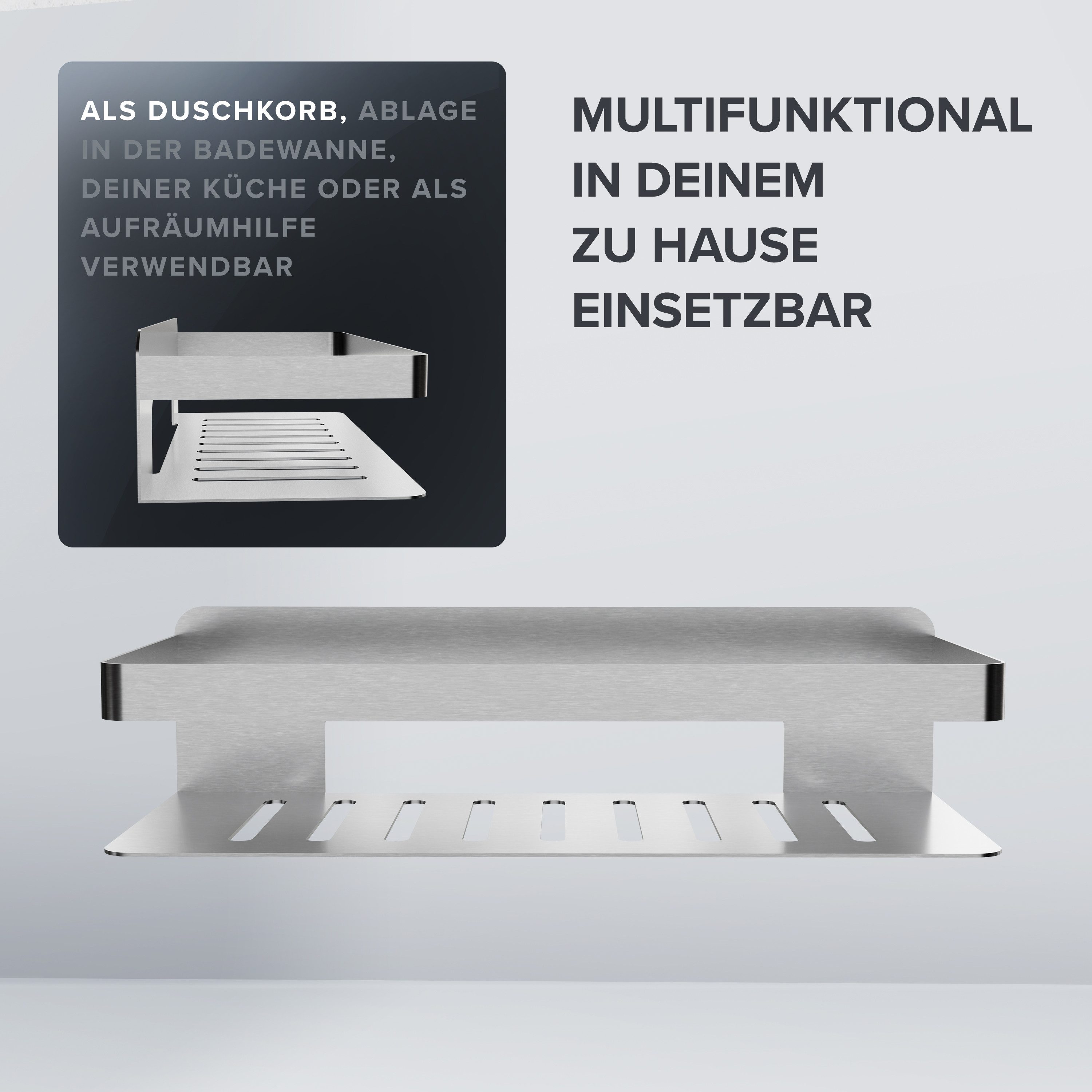 ovimar Duschkorb Christianso (1 St), aus Edelstahl in Silber zur Zum Kleben günstig online kaufen