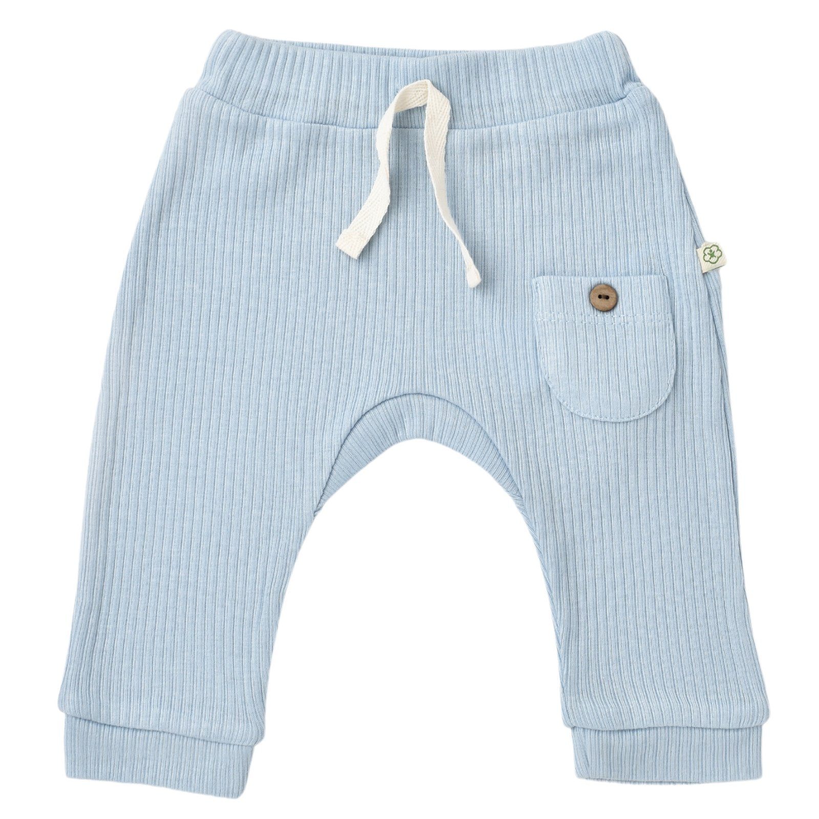 biorganic Funktionshose Soft Modal Hose für Jungen und Mädchen Unisex (1-tlg) gerippte Textilstruktur, 50% Bio-Baumwolle 50% Modal Größe 56-74 blau