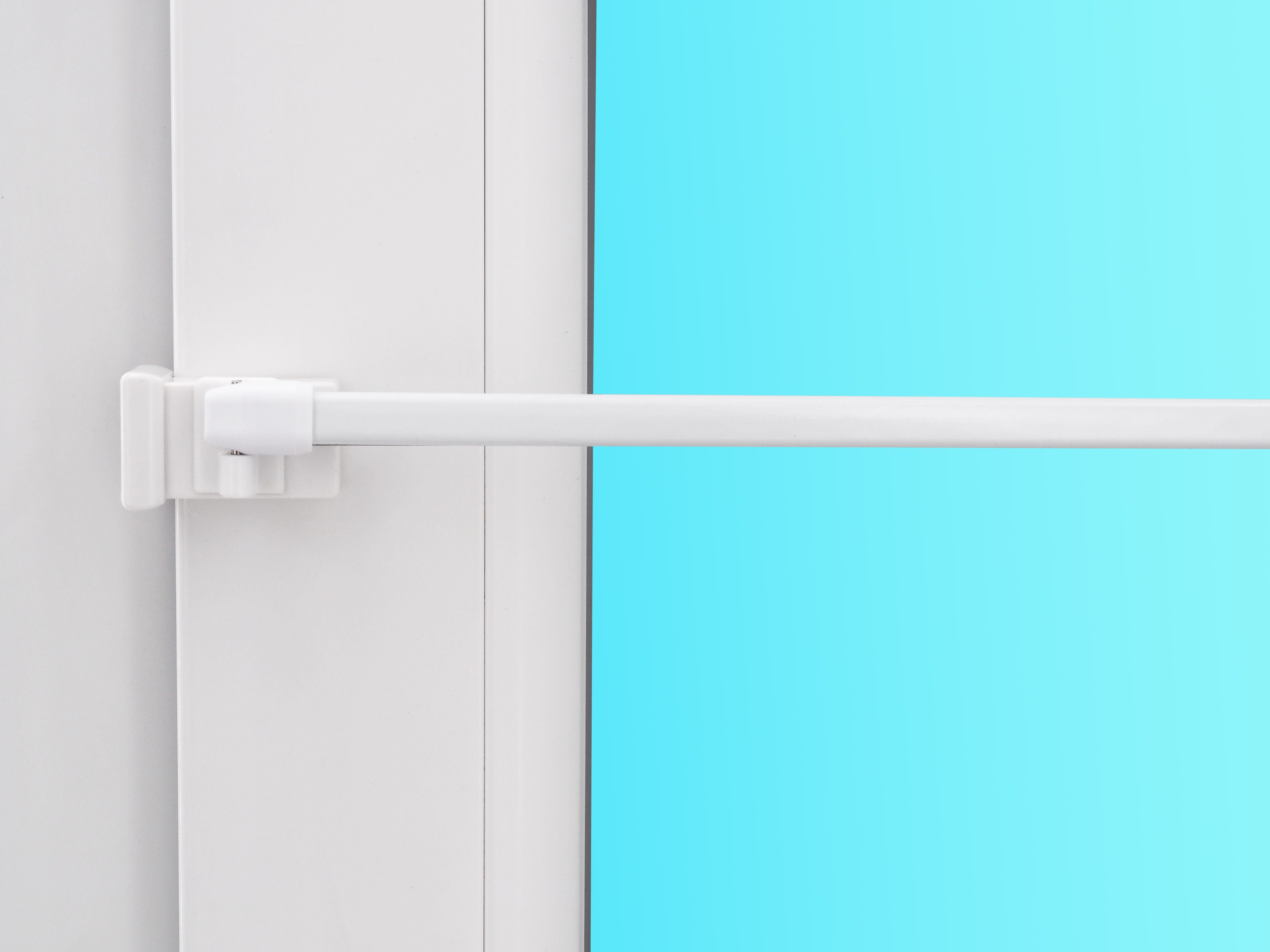 dekondo Gardinenstange Vitragestange "Bali" - 2 Stück -, ausziehbar, Fenstermontage, ohne Bohren, ohne Kleben, inkl. 4x klemmbare Fensterhaken für einen Klemmbe – Bild 4 von 5