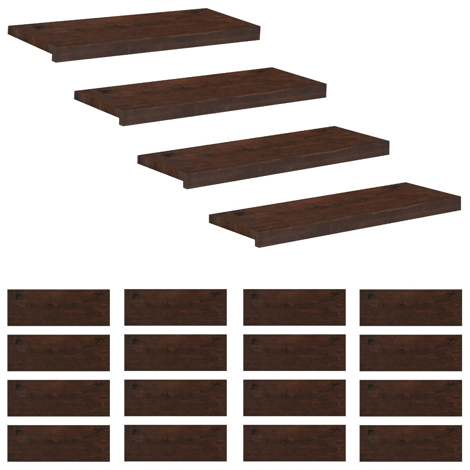vidaXL Stufenmatte Treppenstufen 20 stk. 80 x 25 x 2 cm Dunkelbraun, Höhe: 2 mm