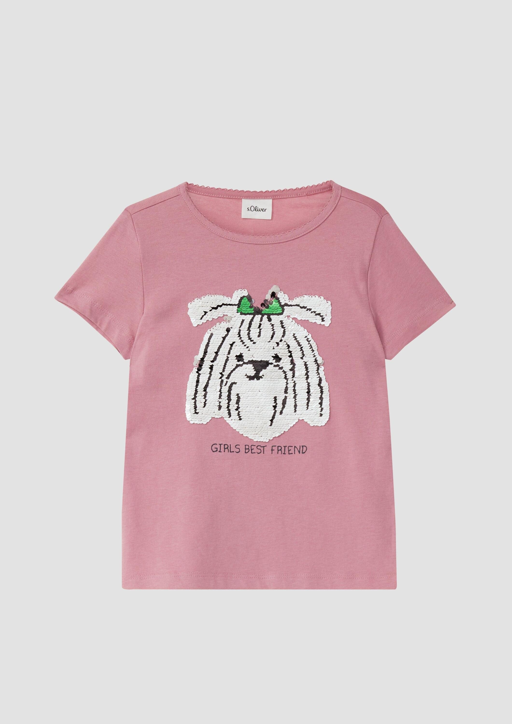 s.Oliver Kurzarmshirt T-Shirt T-Shirt mit Wendepailletten