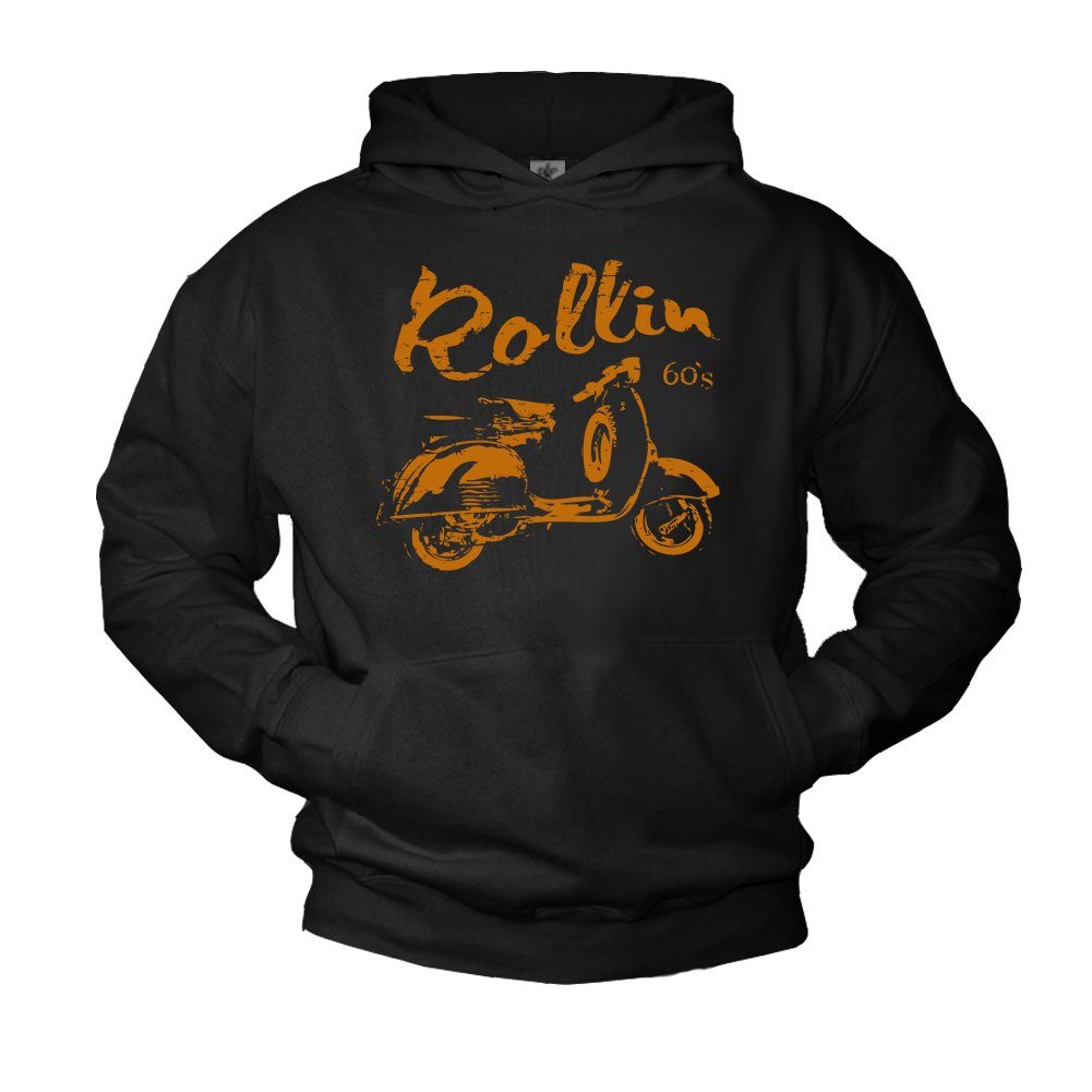 Kapuzenpullover Herren Vintage Roller Sweatshirt mit Kapuze Männer Pulli Hoodie