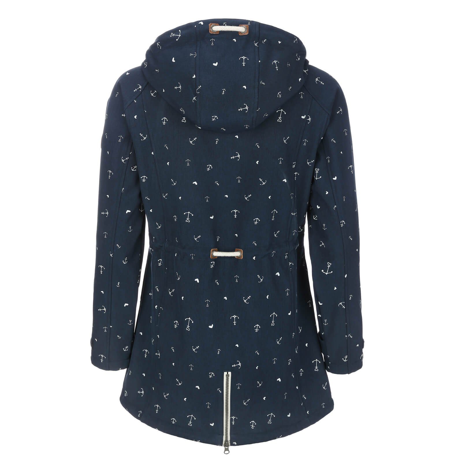 Dry Fashion Softshellmantel Plön Damen Softshelljacke Plön Allover-Print Anker mit Fleece-Innenfutter