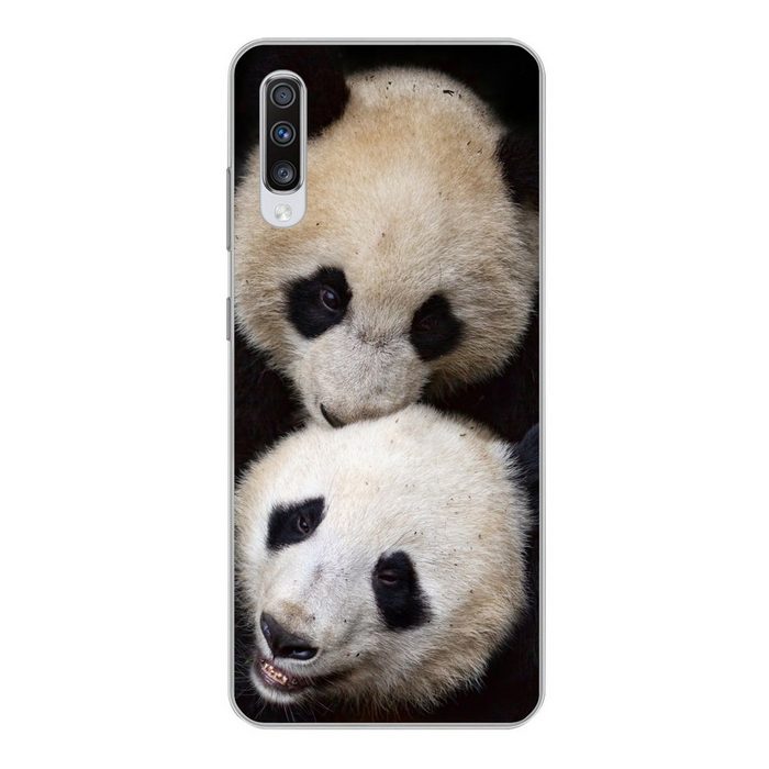 MuchoWow Handyhülle Panda - Tierfreunde - Schwarz Phone Case Handyhülle Samsung Galaxy A70 Silikon Schutzhülle