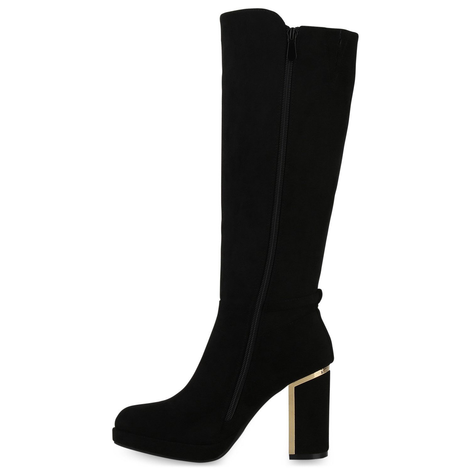 VAN HILL 840613 Stiefel Damen Leicht Gefütterte Klassische Stiefel Plateau Vorne