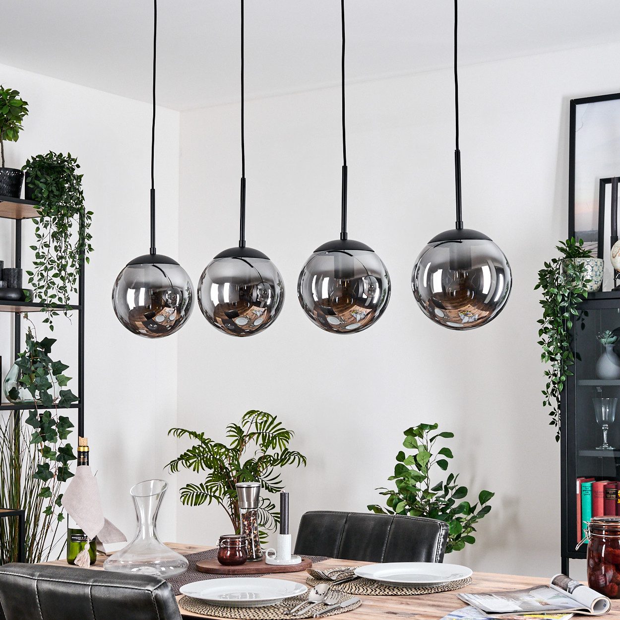 hofstein Hängeleuchte Hängelampe aus Metall/Glas in günstig online kaufen