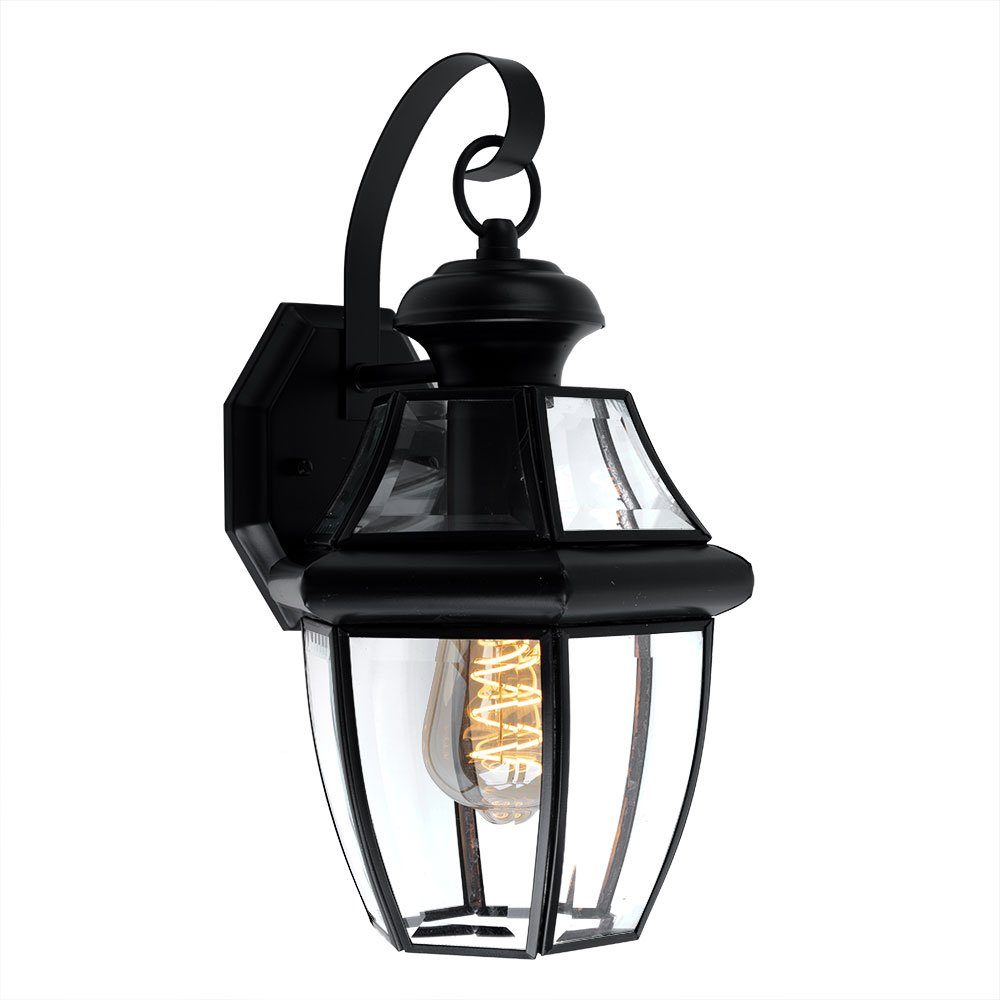 Elstead LIGHTING Außen-Wandleuchte, Leuchtmittel nicht inklusive, Außenlampe Laterne schwarz Wandlampe Retro