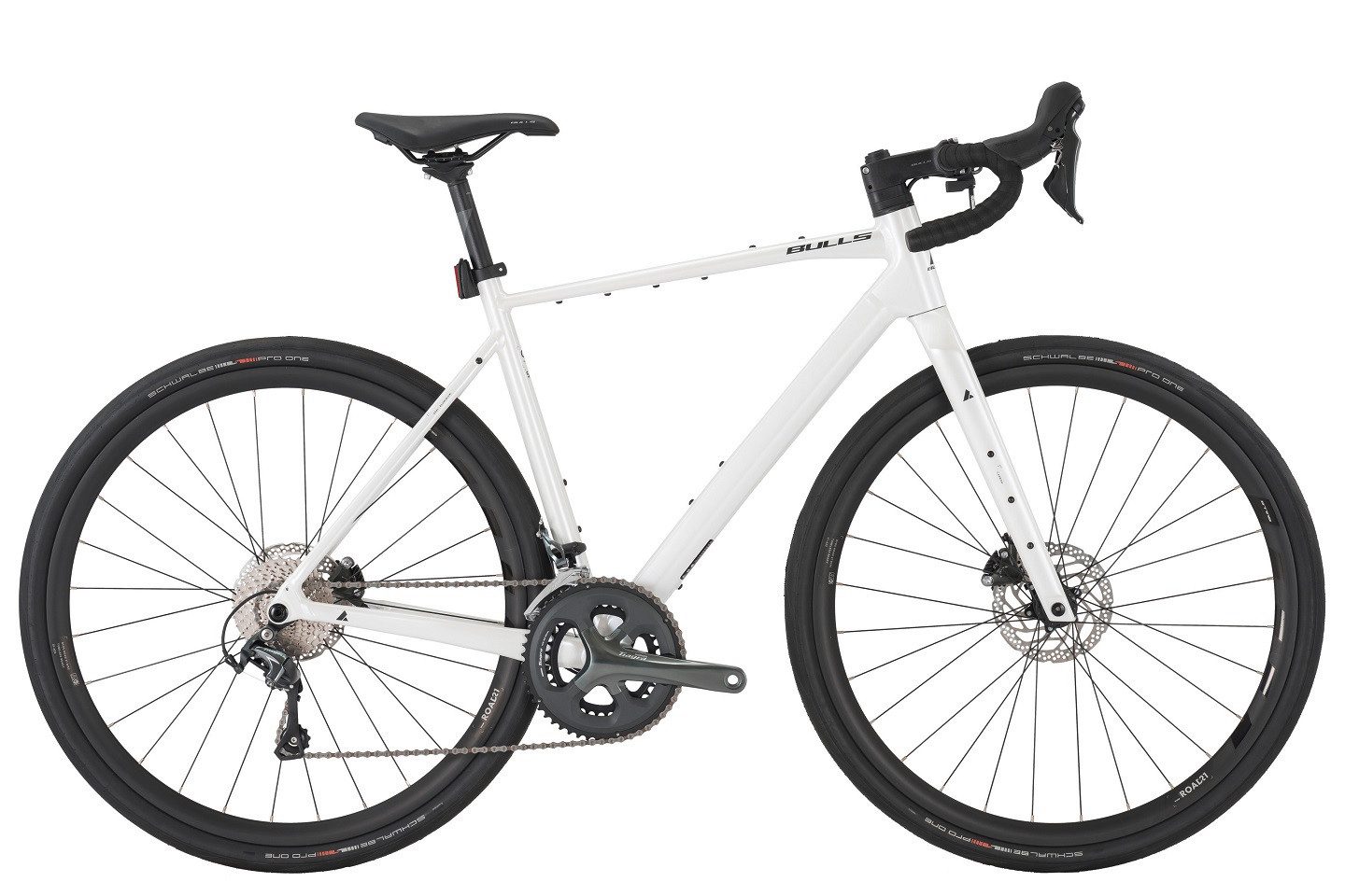 Bulls Gravelbike Bulls Espresso Grinder weiß 2025, 20 Gang Shimano Tiagra RD-4700, Kettenschaltung
