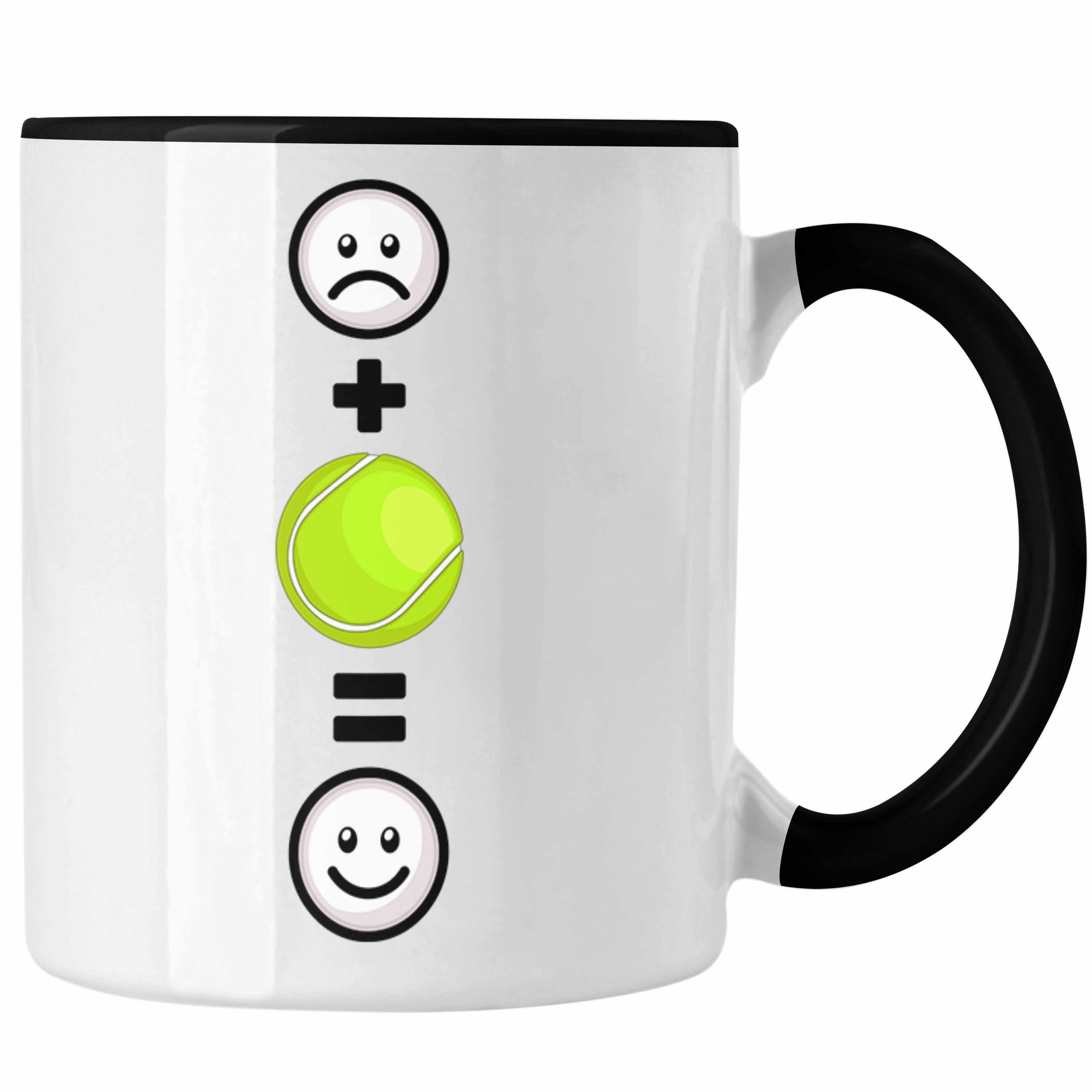 Trendation Tasse Tennis Tasse Geschenk für Tennisspieler Männer Frauen Lustige Geschenk Schwarz