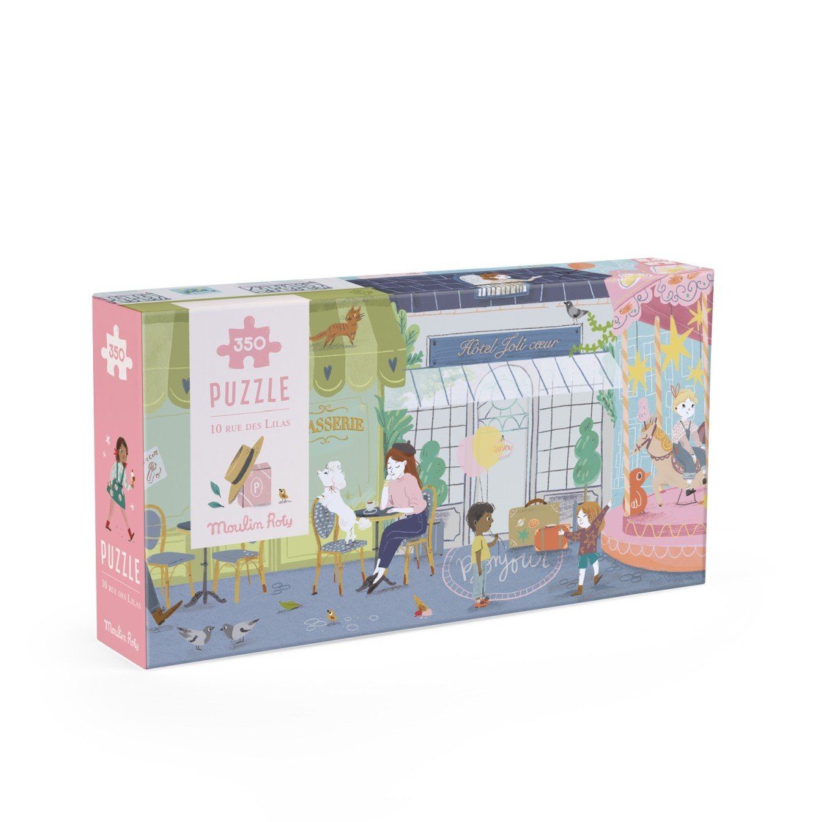 Moulin Roty Puzzle Puzzle 10 rue des Lilas (350 Teile) 105x27,5cm mit Poster, 350 Puzzleteile